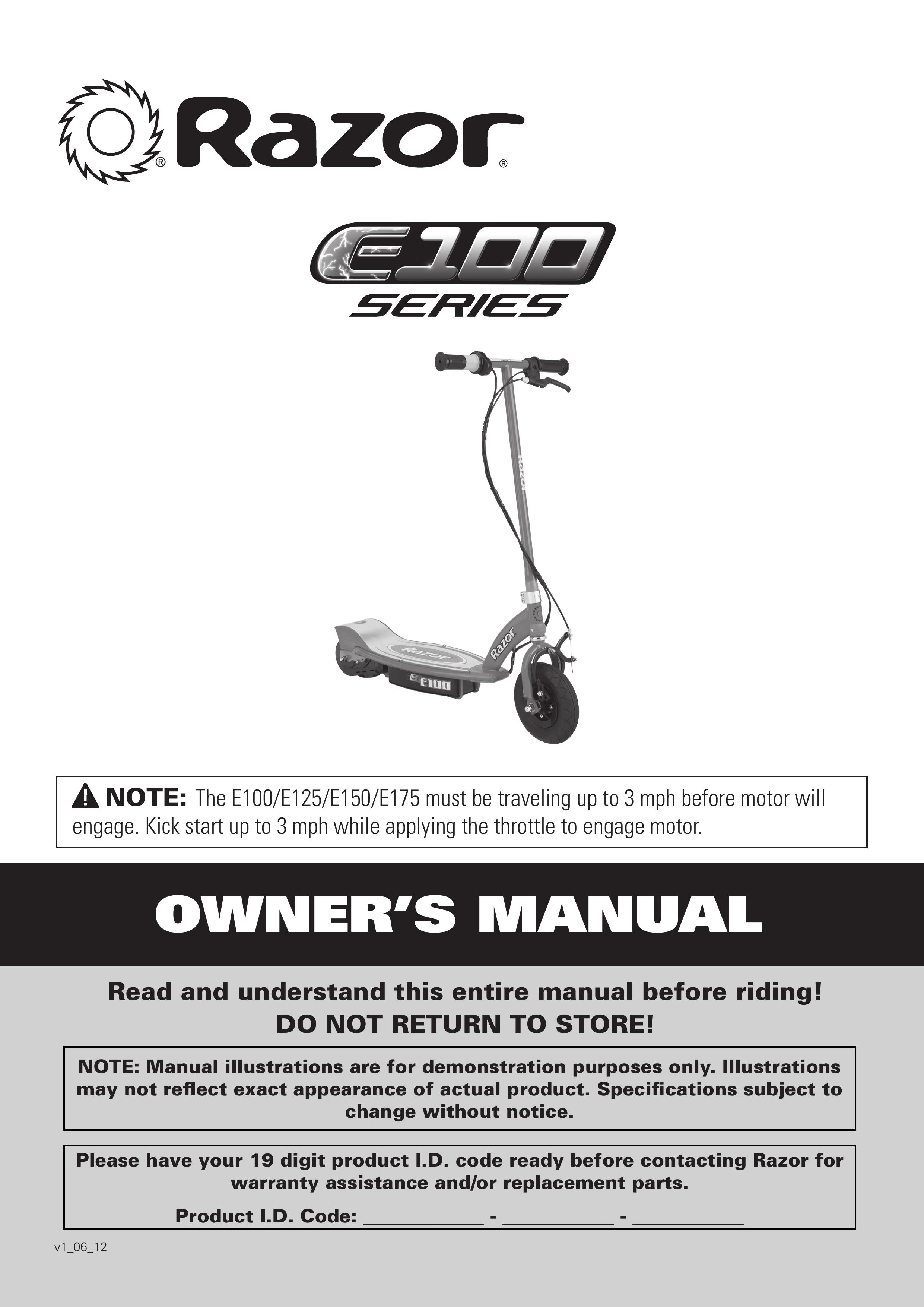 Razor E100 Mobility Scooter User Manual