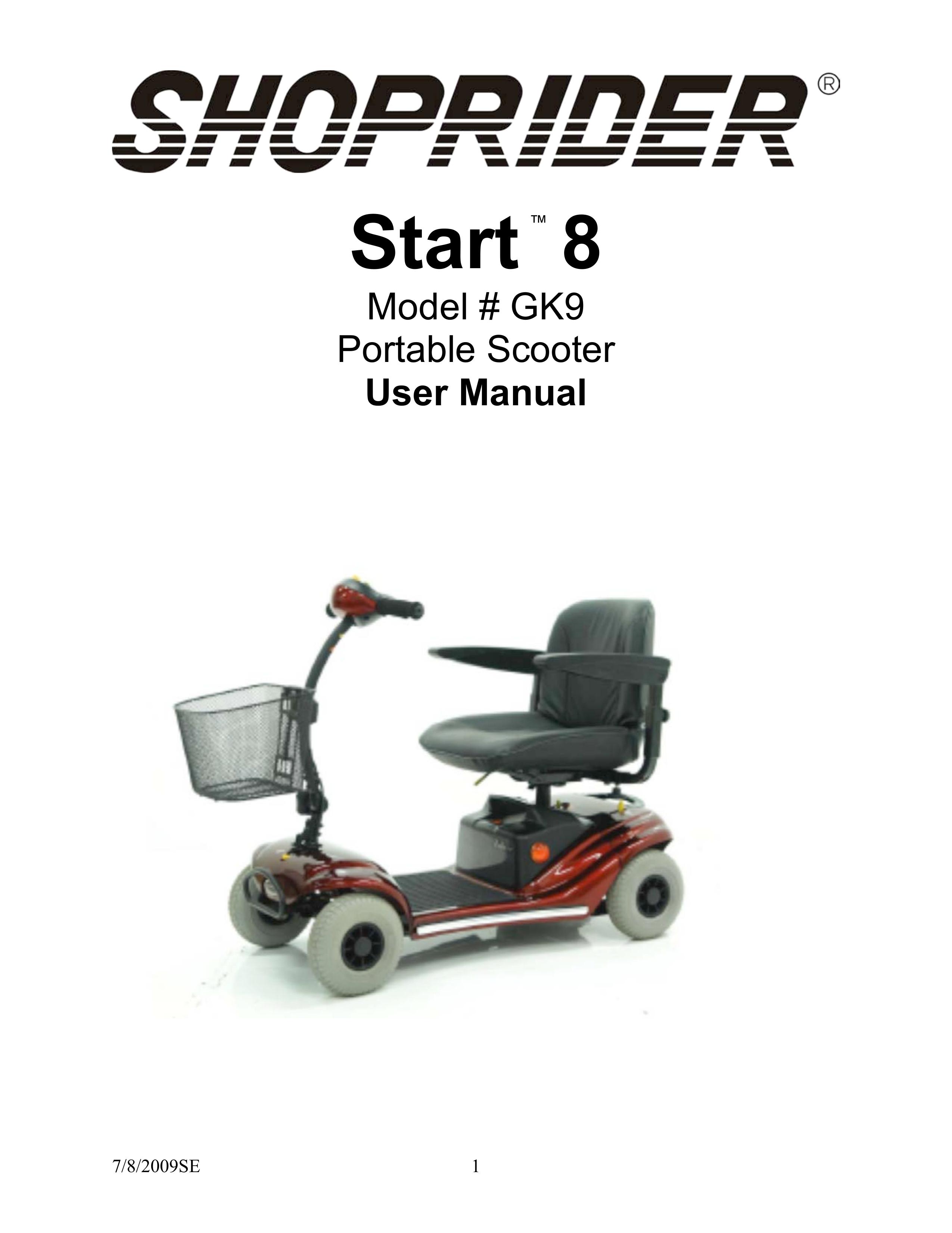 Shoprider GK9 Mobility Scooter User Manual
