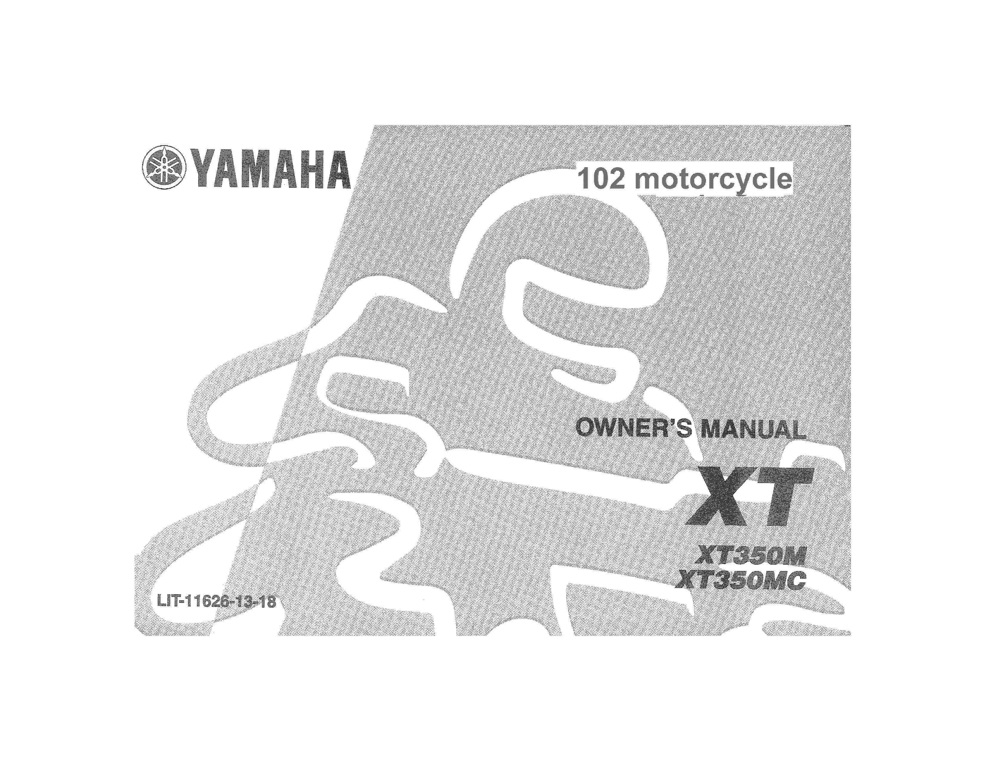 Yamaha XT350MC Mobility Scooter User Manual