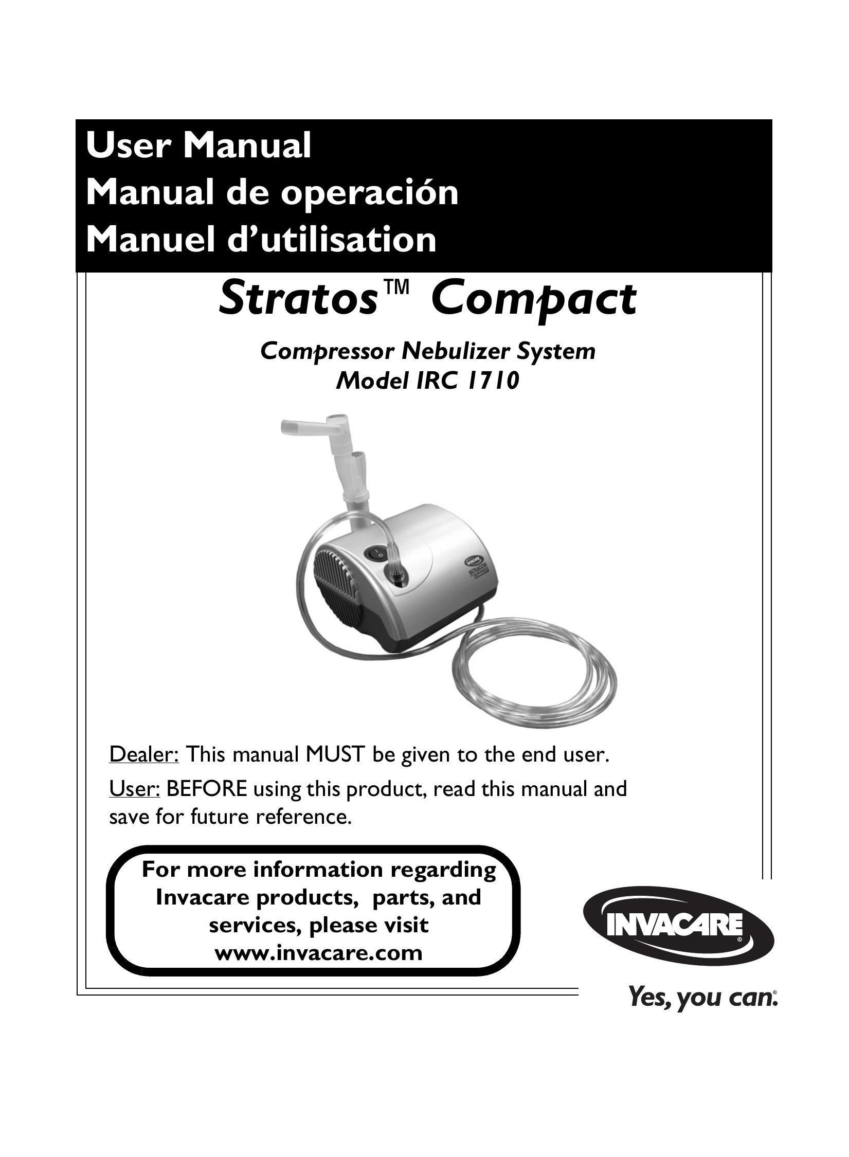 Invacare IRC 1710 Nebulizer User Manual