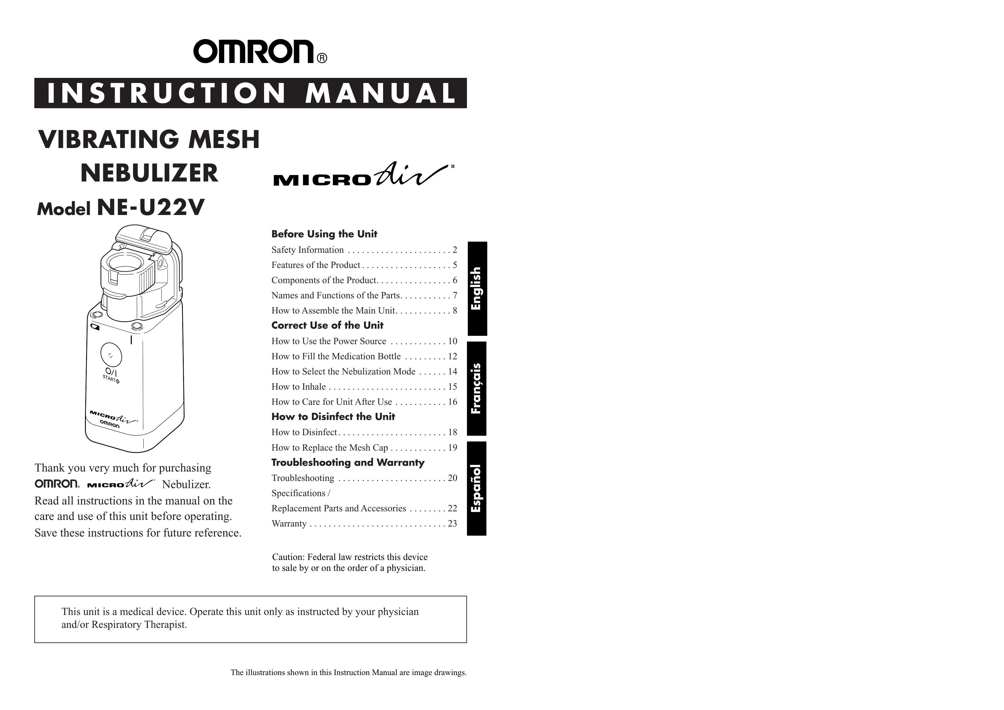 Omron NE-U22V Nebulizer User Manual