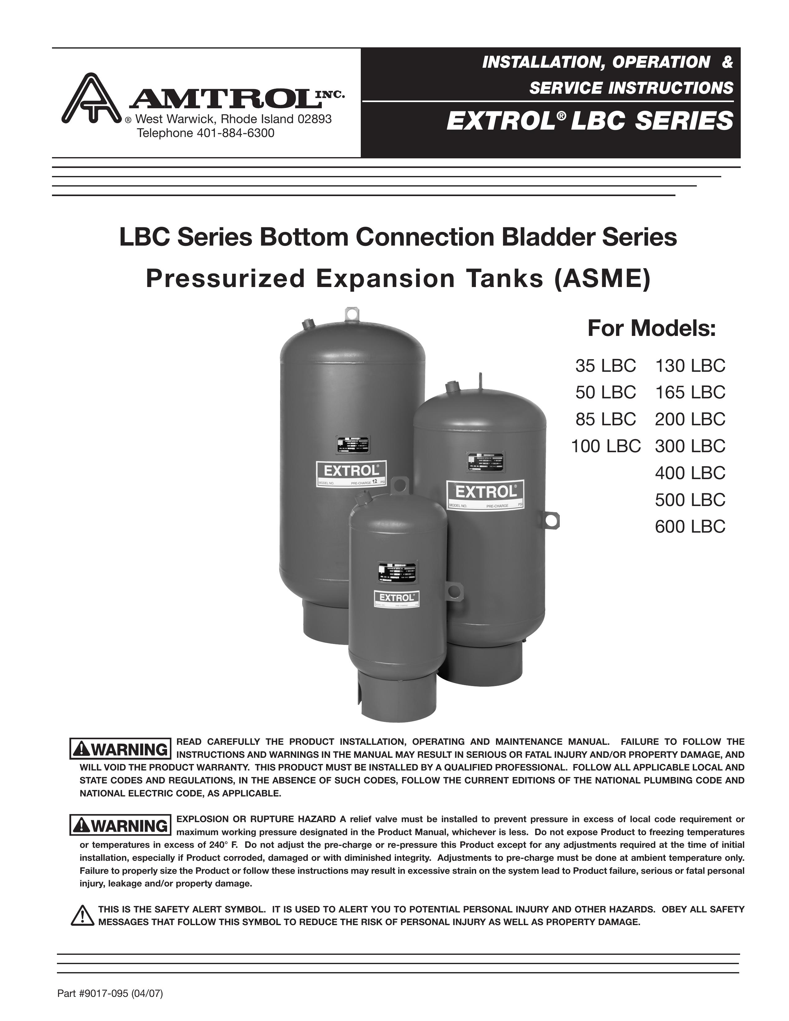 Amtrol 100 LBC Oxygen Equipment User Manual
