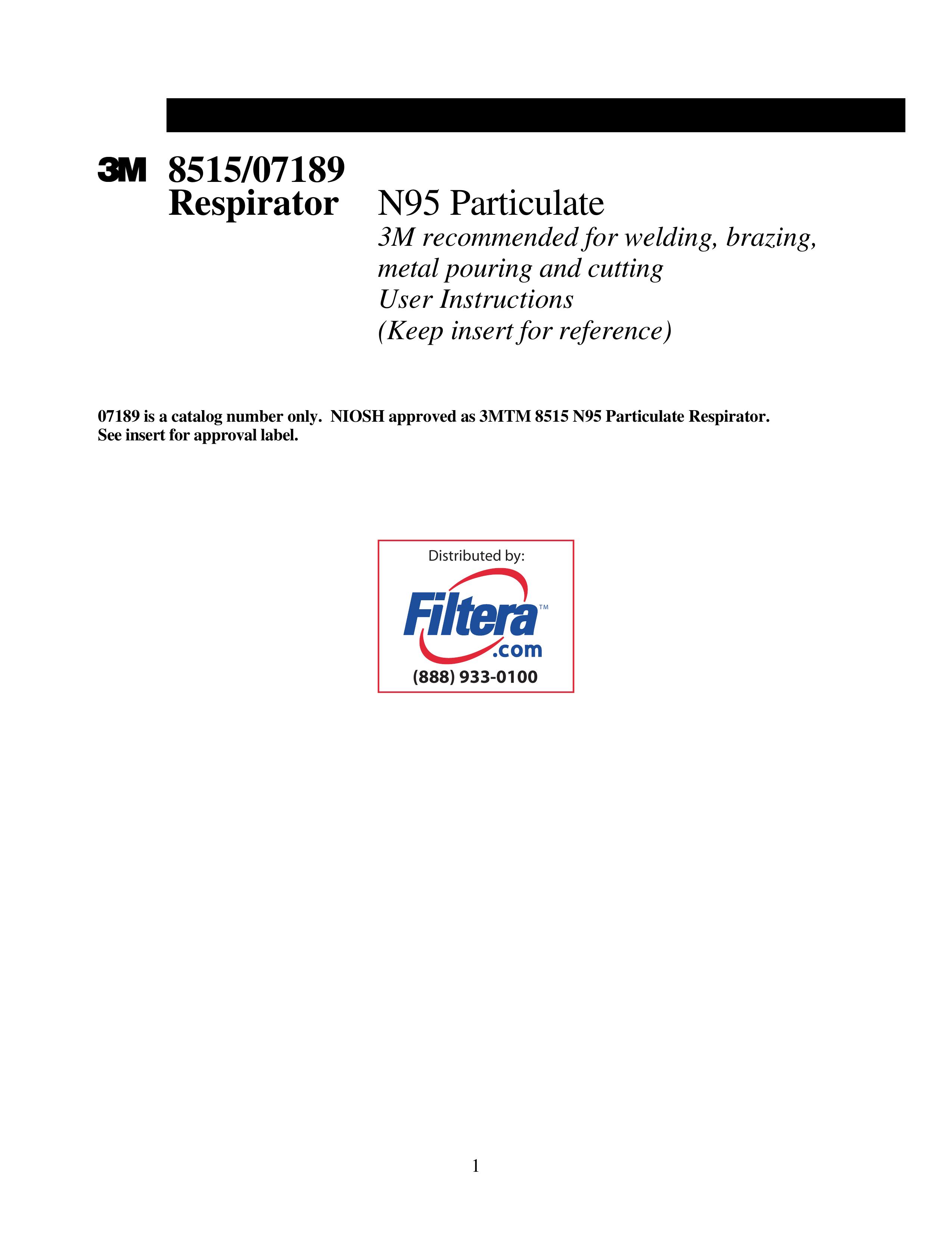 Filtera 8515/07189 Oxygen Equipment User Manual