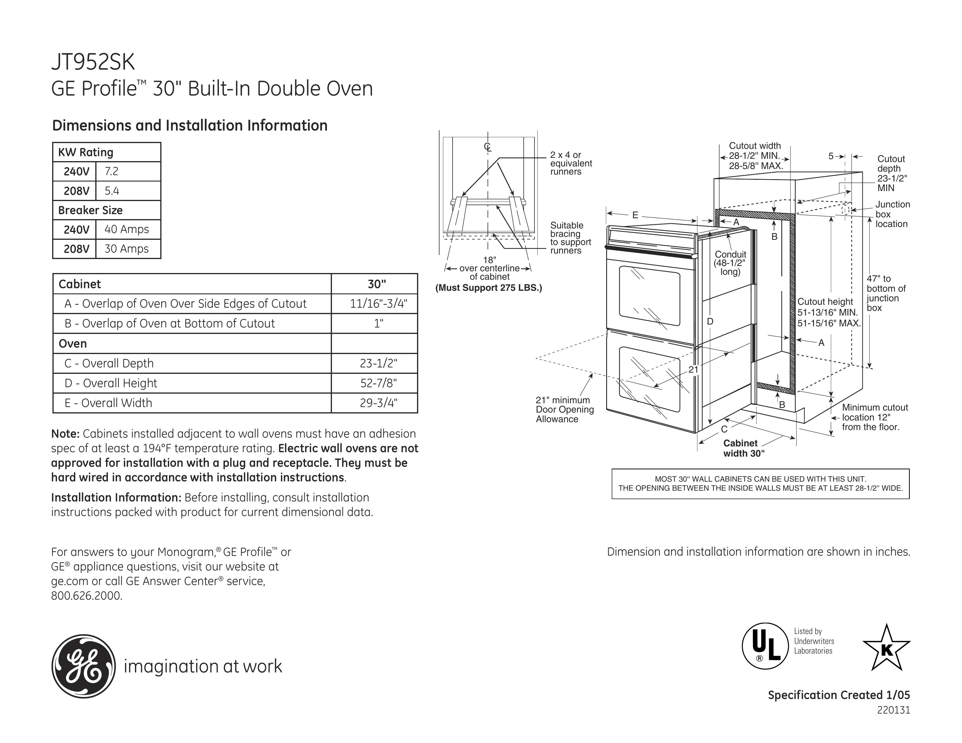 GE JT952SK Oxygen Equipment User Manual
