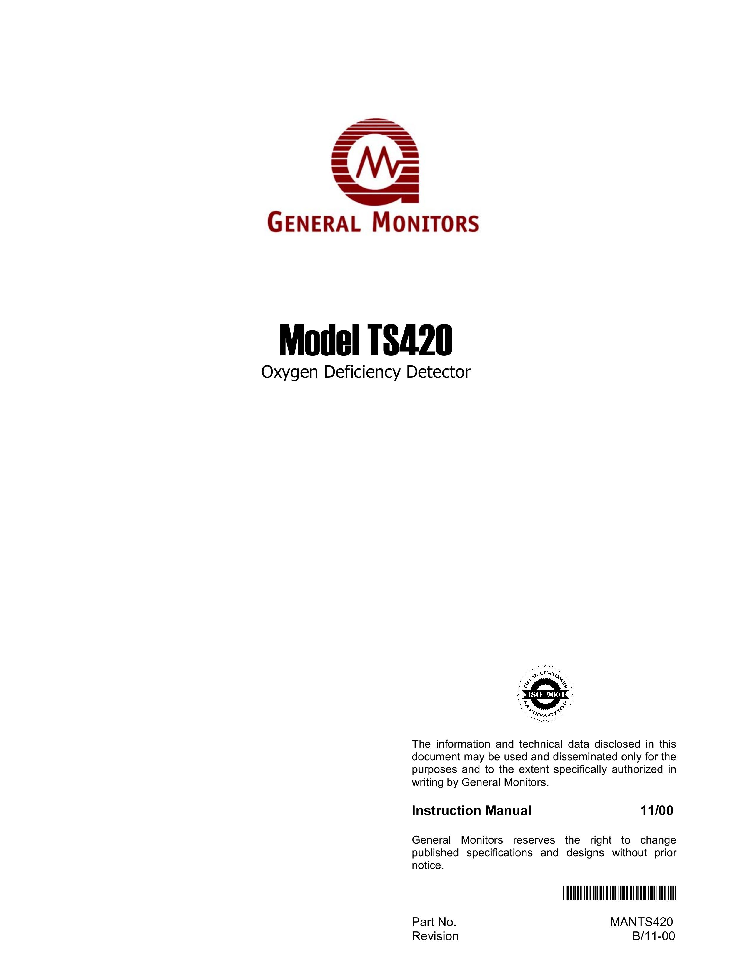 GM TS420 Oxygen Equipment User Manual