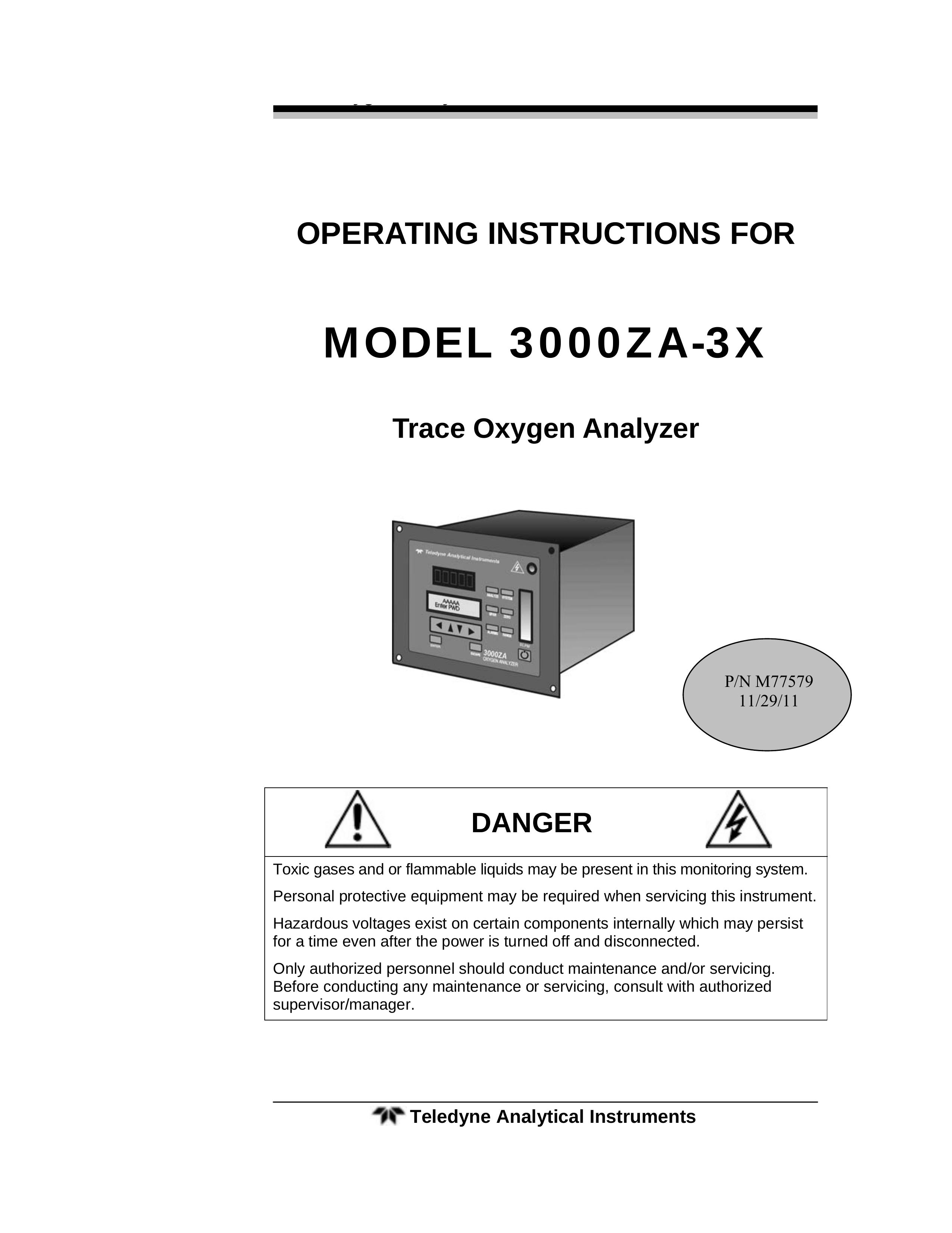 Teledyne 3000ZA-3X Oxygen Equipment User Manual