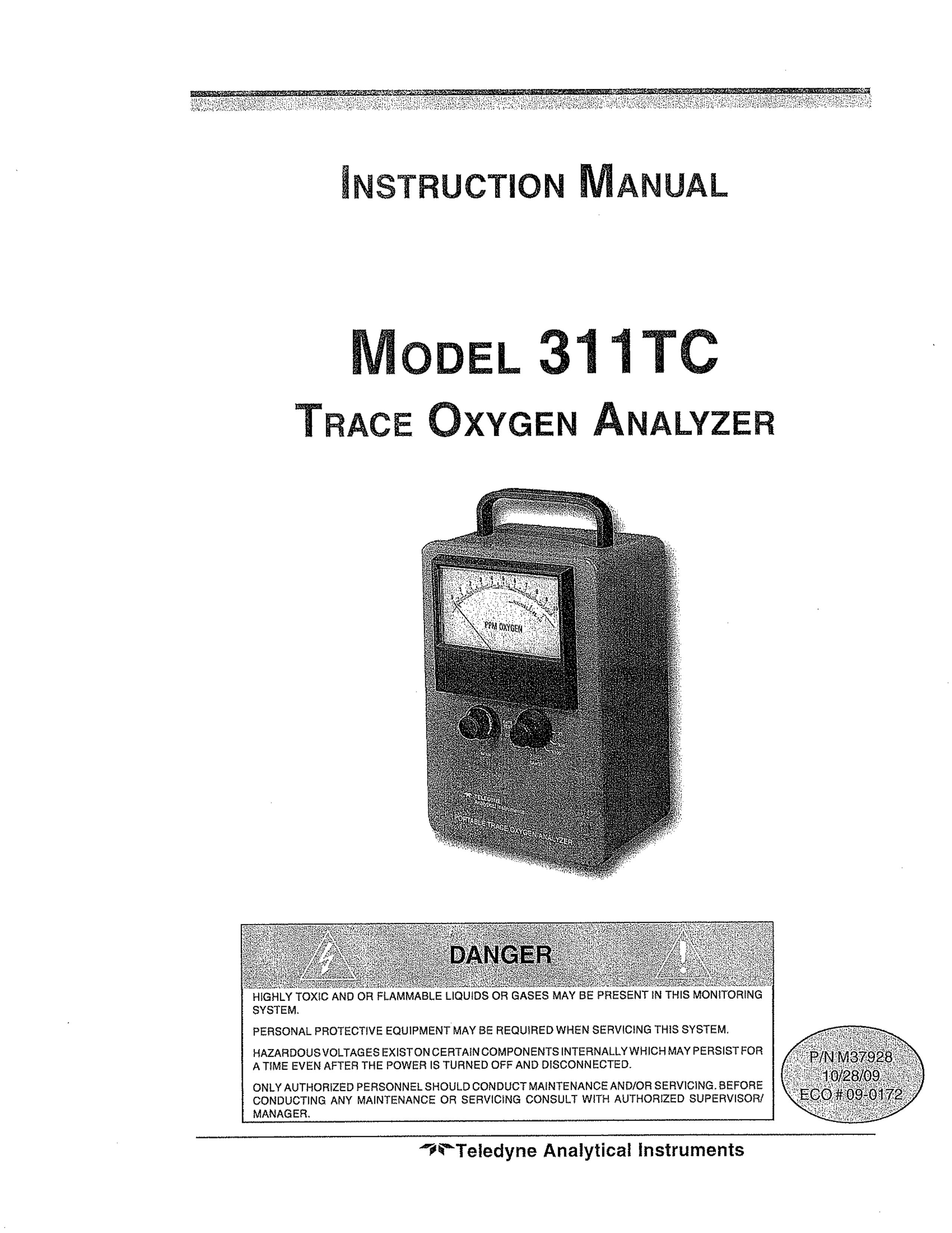 Teledyne 311tc Oxygen Equipment User Manual