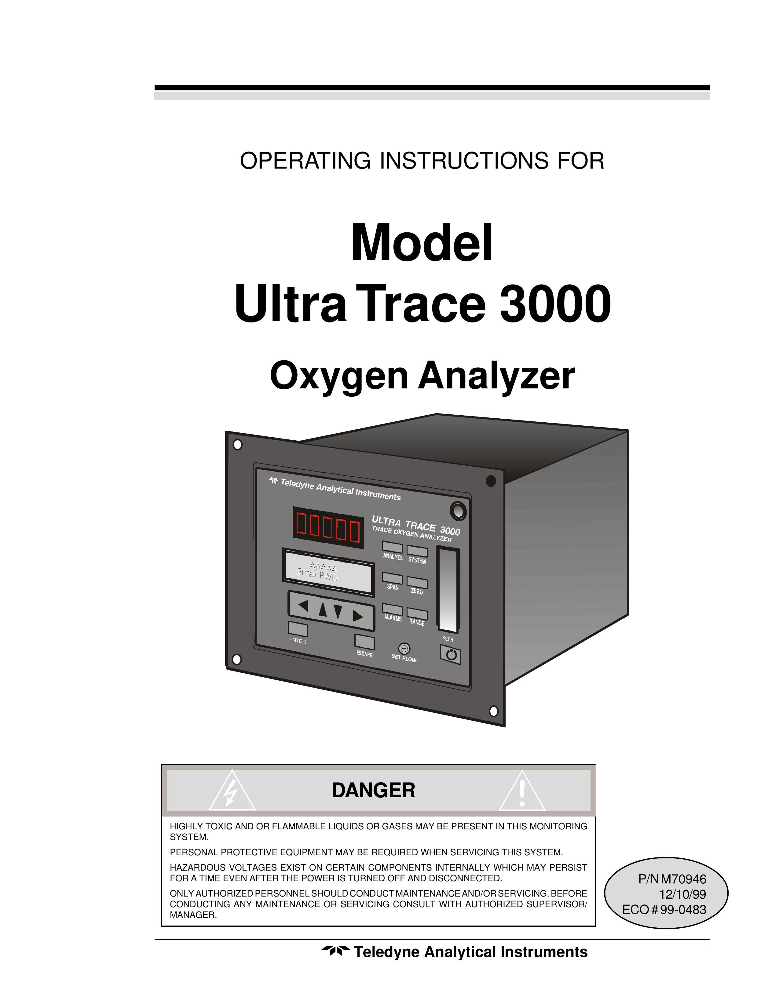 Teledyne P/NM70946 Oxygen Equipment User Manual