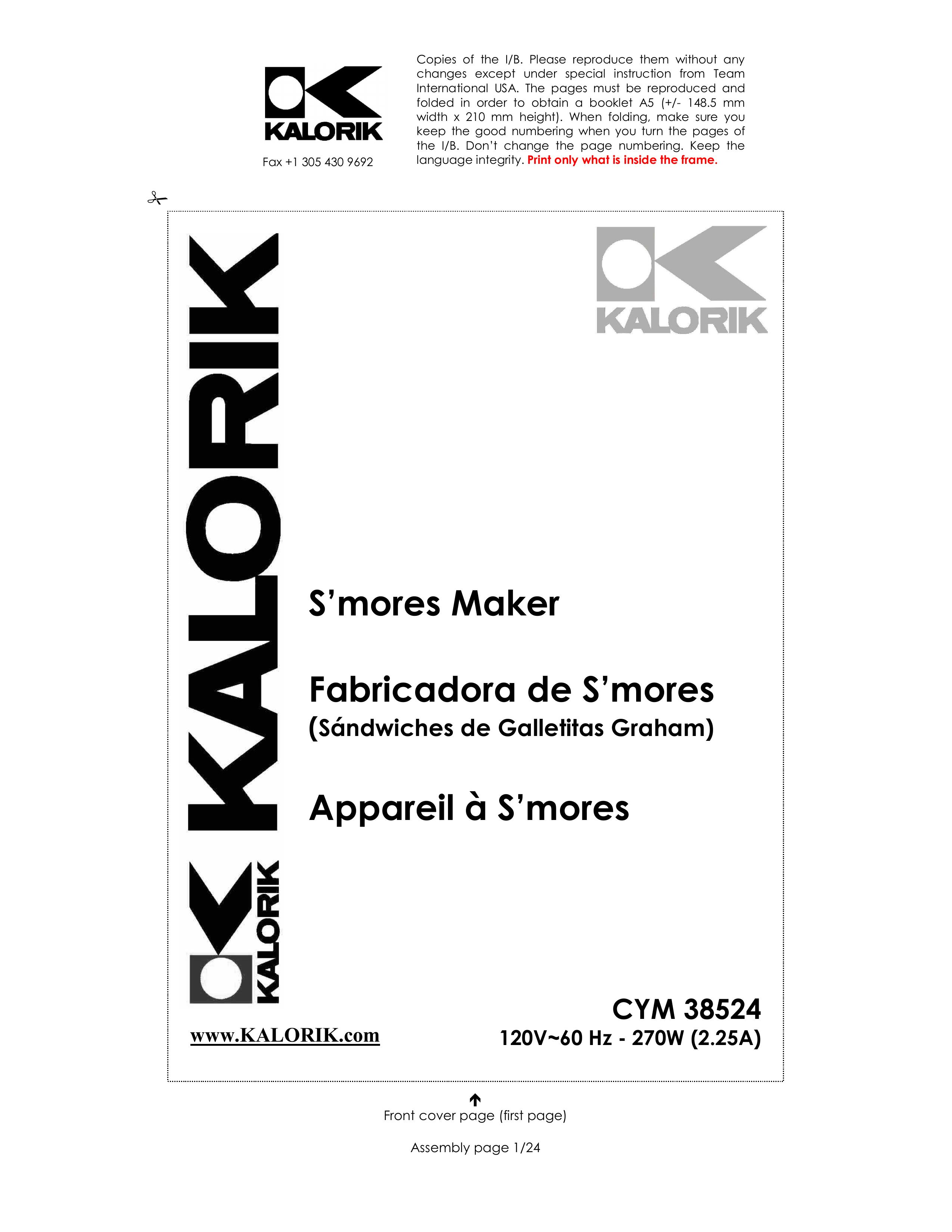 Kalorik CYM 38524 Pacemaker User Manual