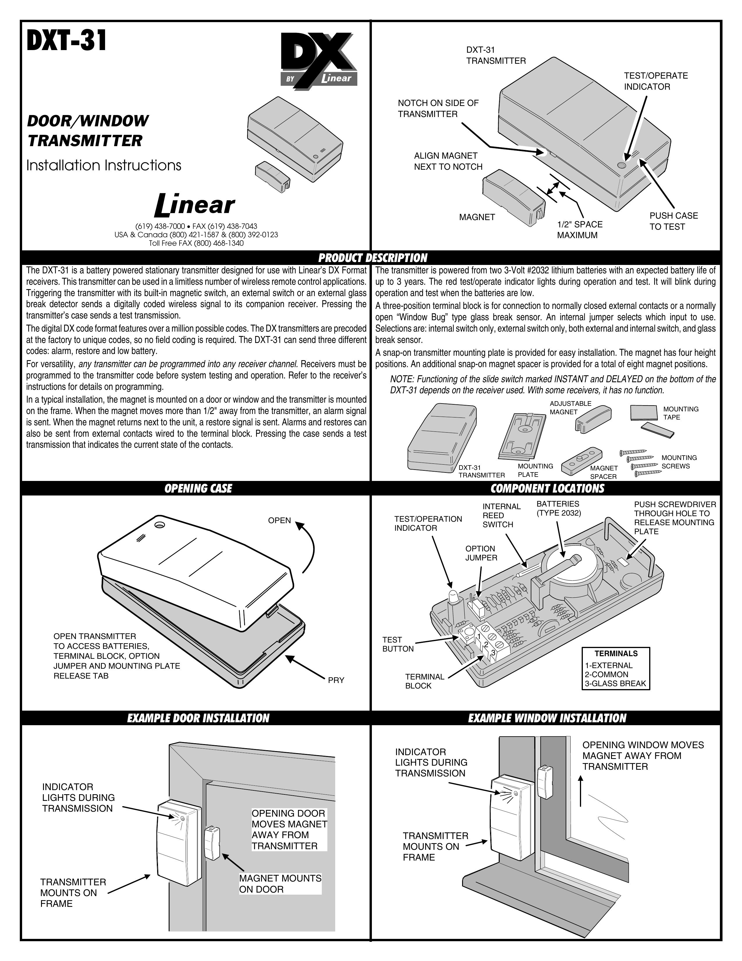 Linear DXT-31 Pacemaker User Manual
