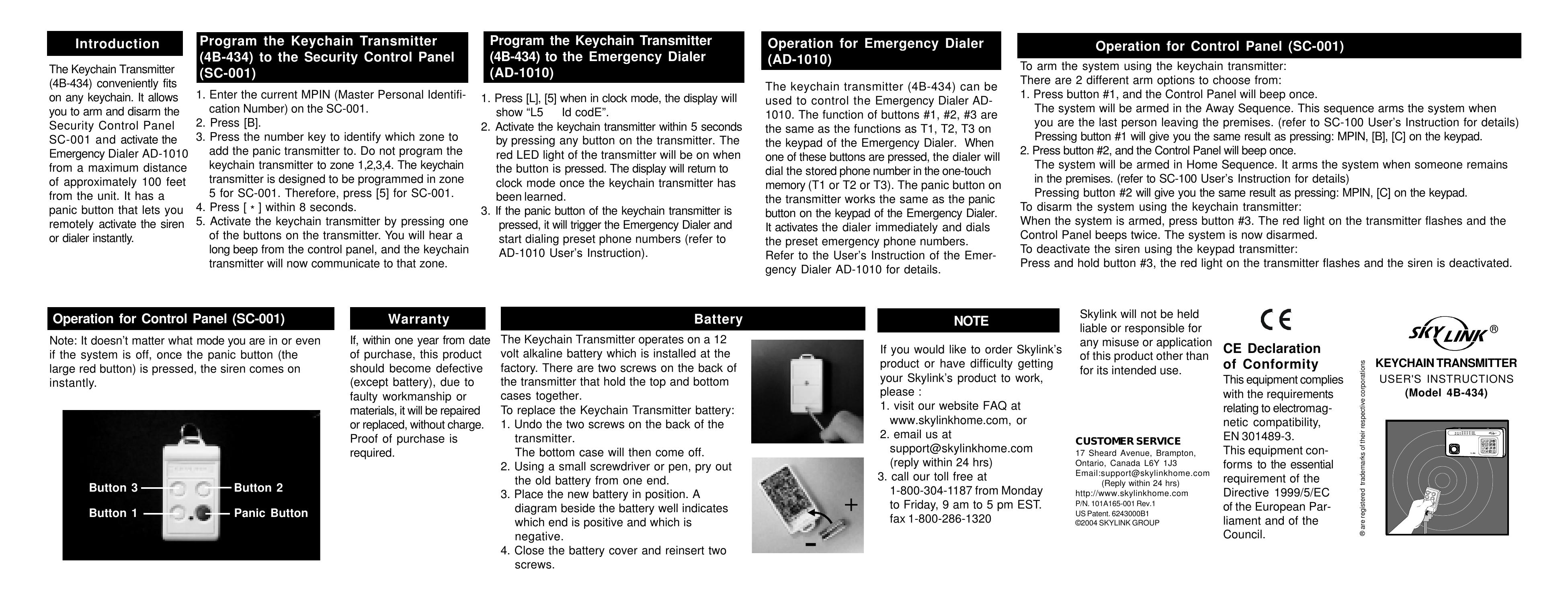 SkyLink AD-1010 Pacemaker User Manual