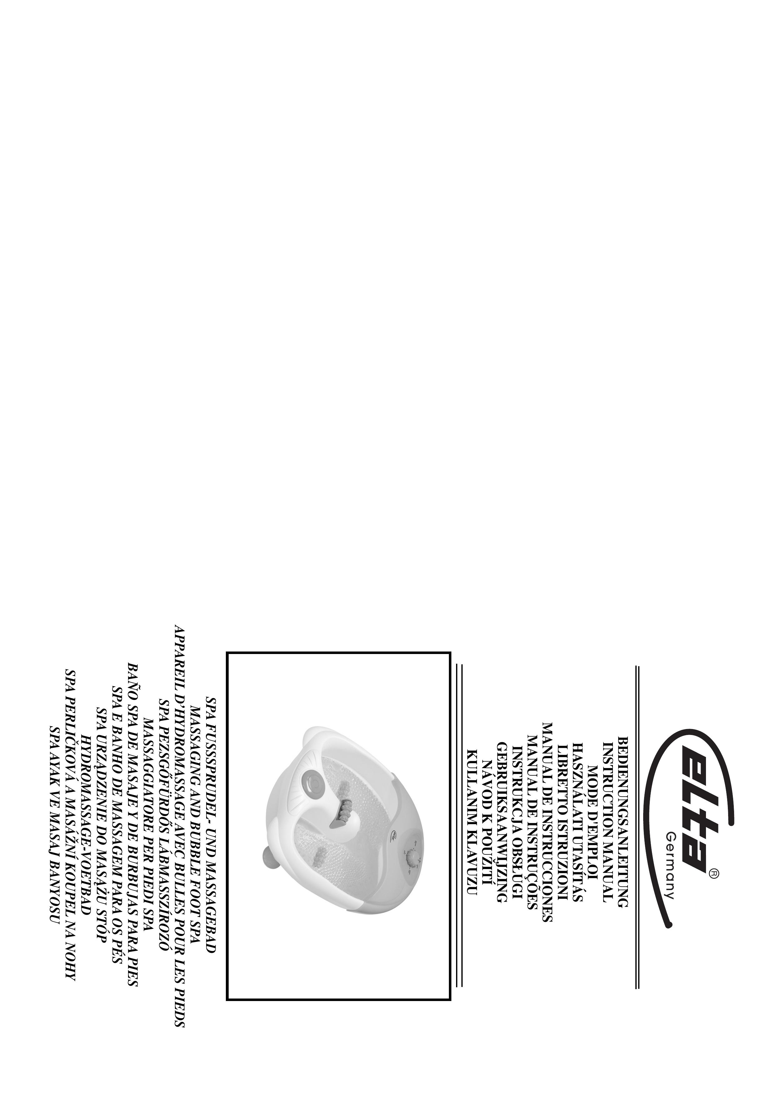 Elta FS120 Pedicure Spa User Manual
