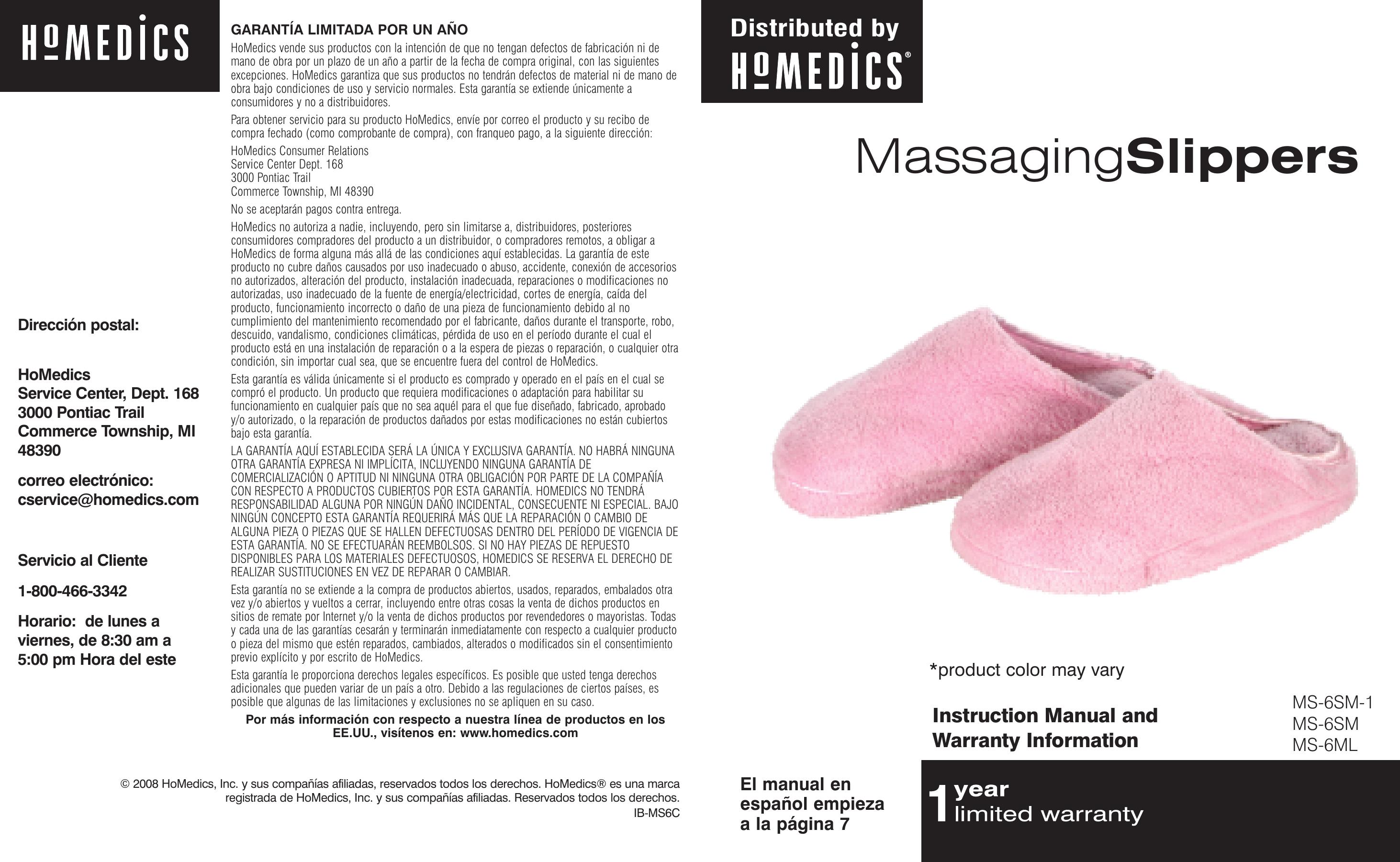 HoMedics MS-6SM-1 Pedicure Spa User Manual