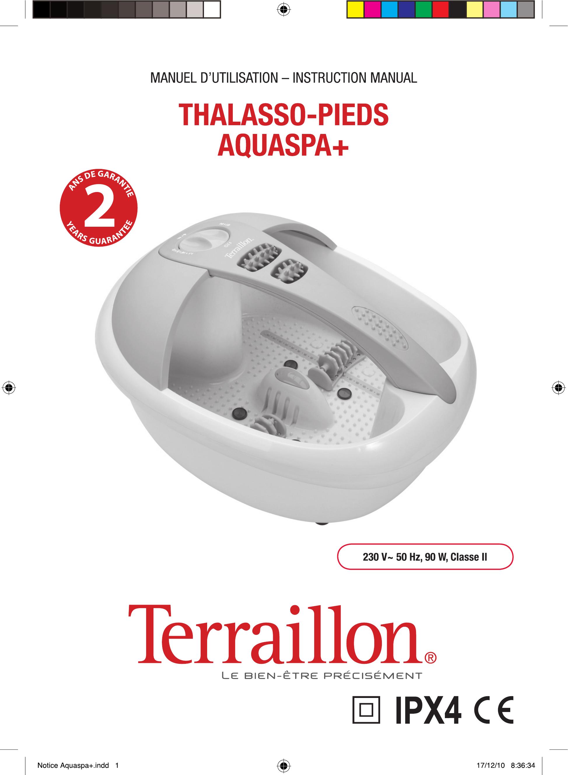 Terraillon IPX4 Pedicure Spa User Manual