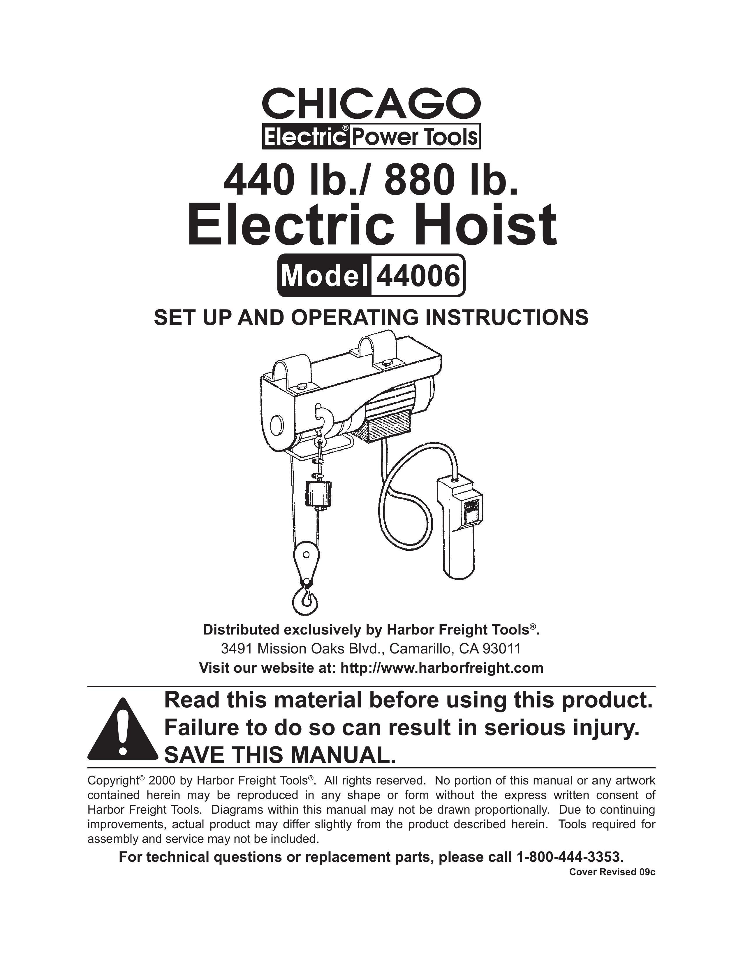 Chicago Electric 44006 Personal Lift User Manual