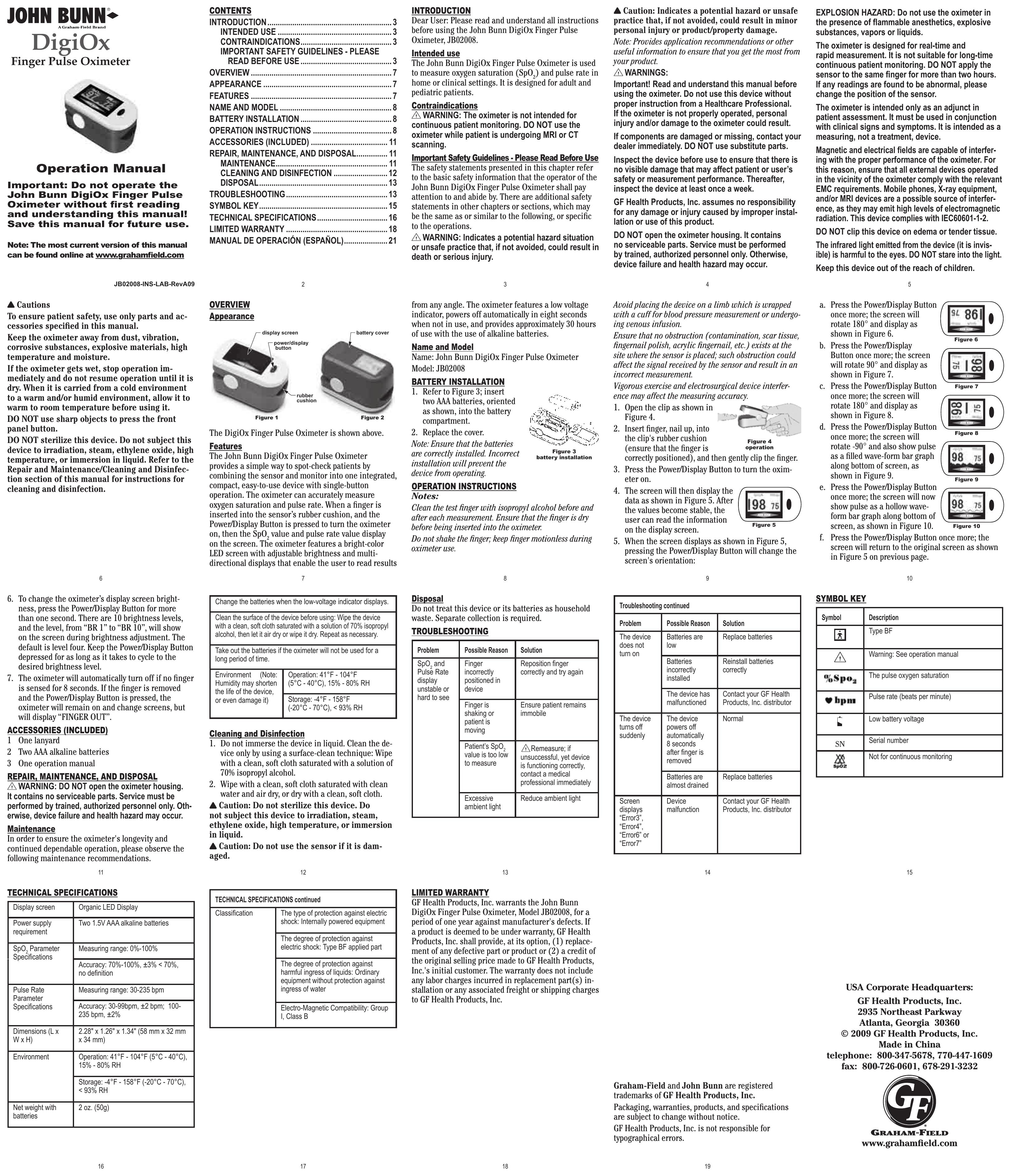 Graham Field JB02008 Personal Lift User Manual