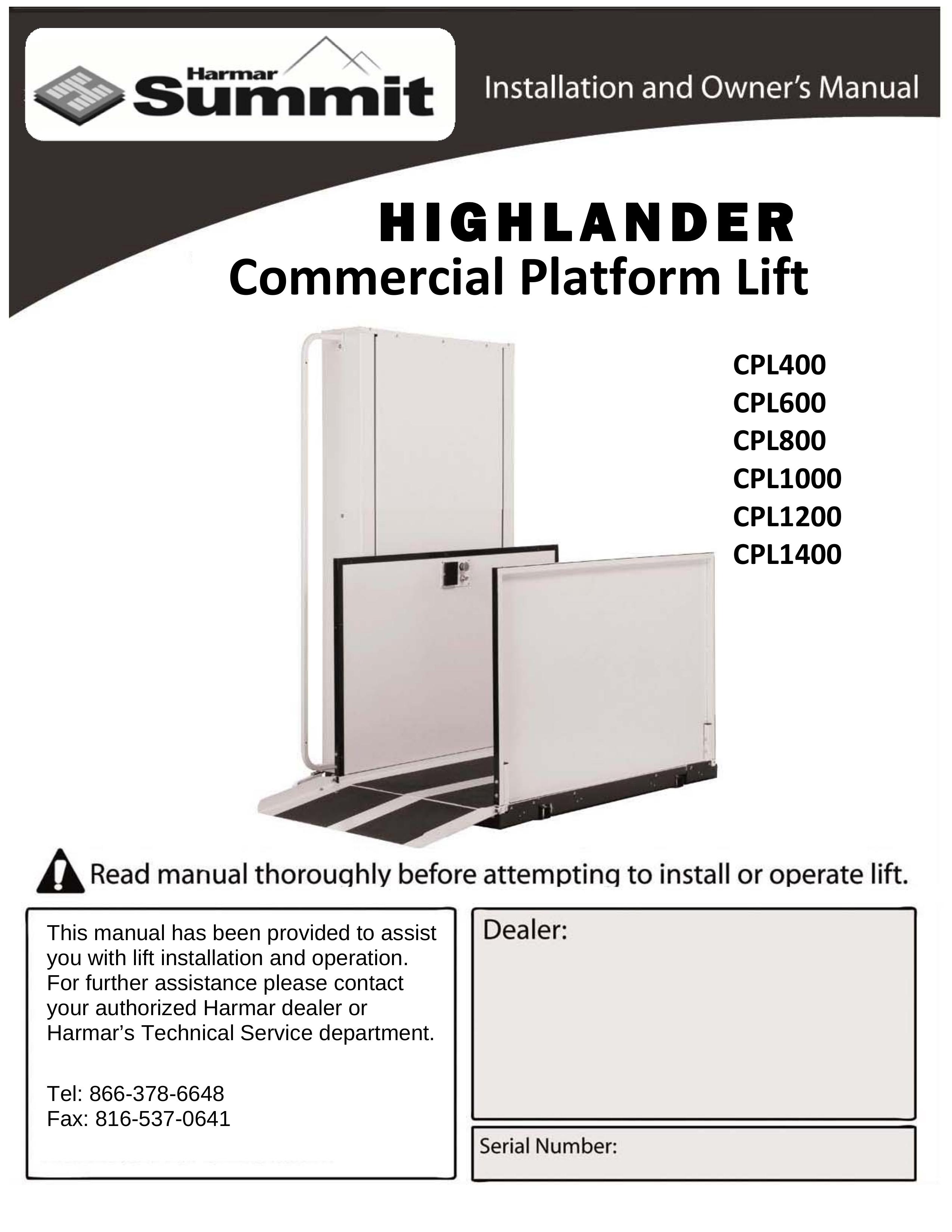 Harmar Mobility CPL1200 Personal Lift User Manual