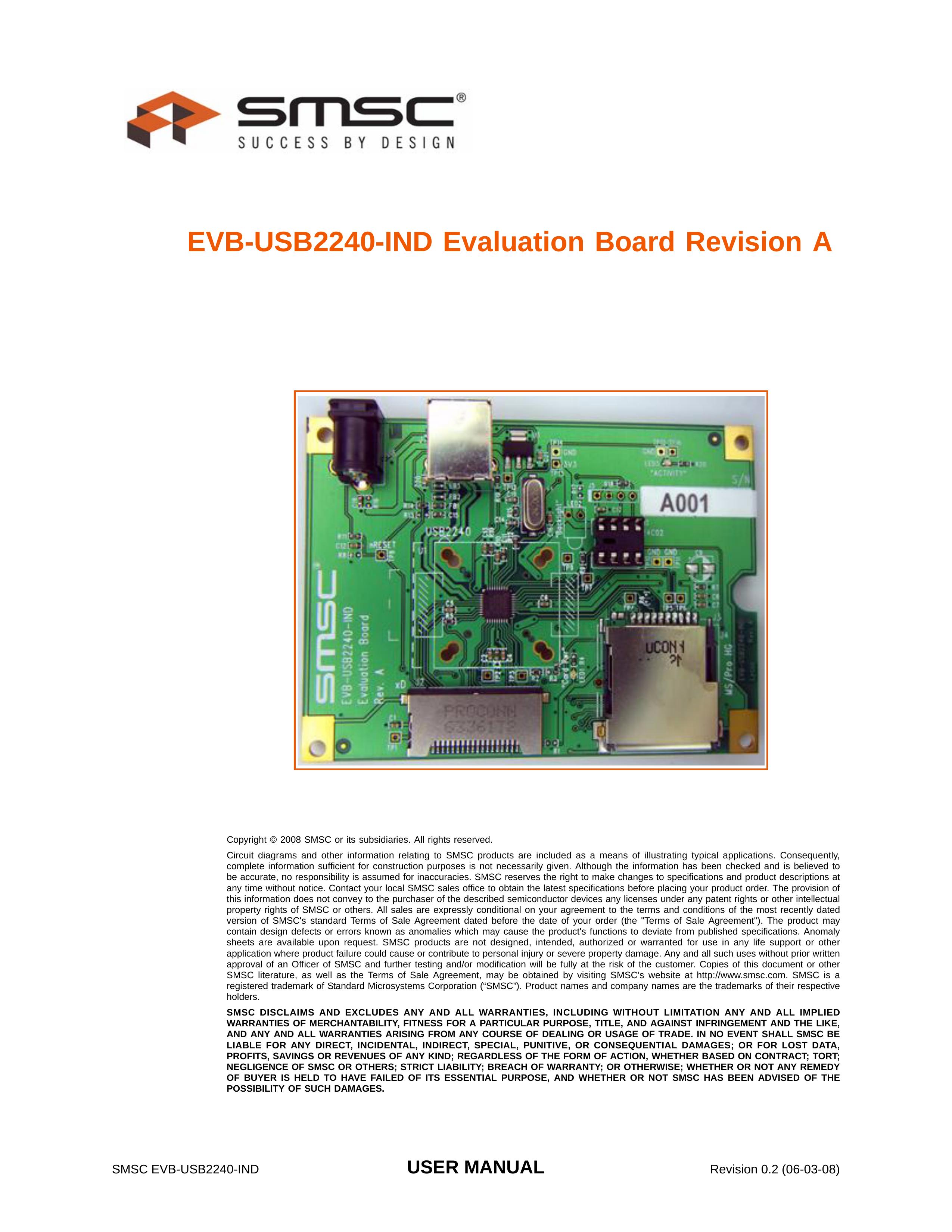 SMSC EVB-USB2240-IND Personal Lift User Manual