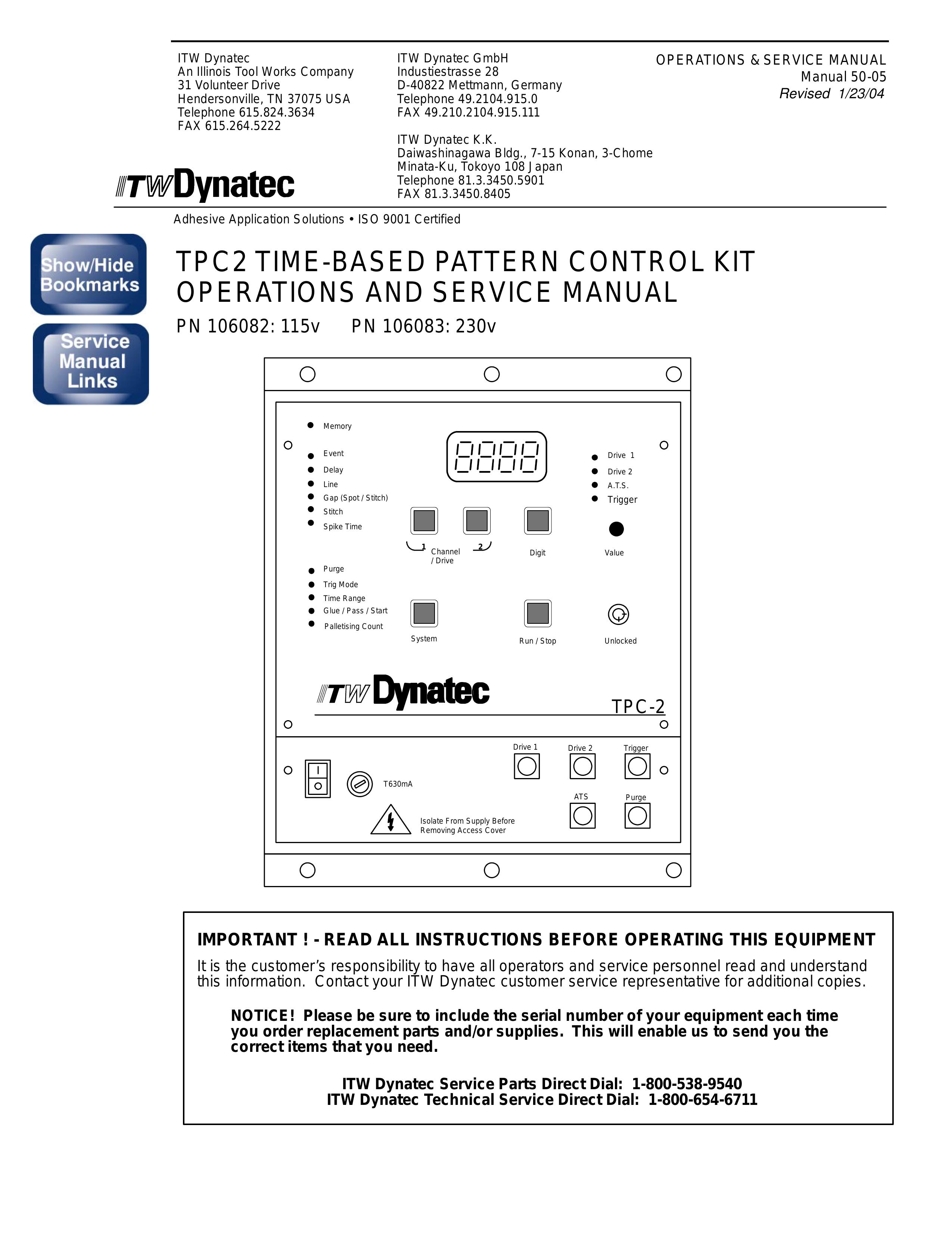 Dynatech PN 106082: 115v Pill Reminder Device User Manual