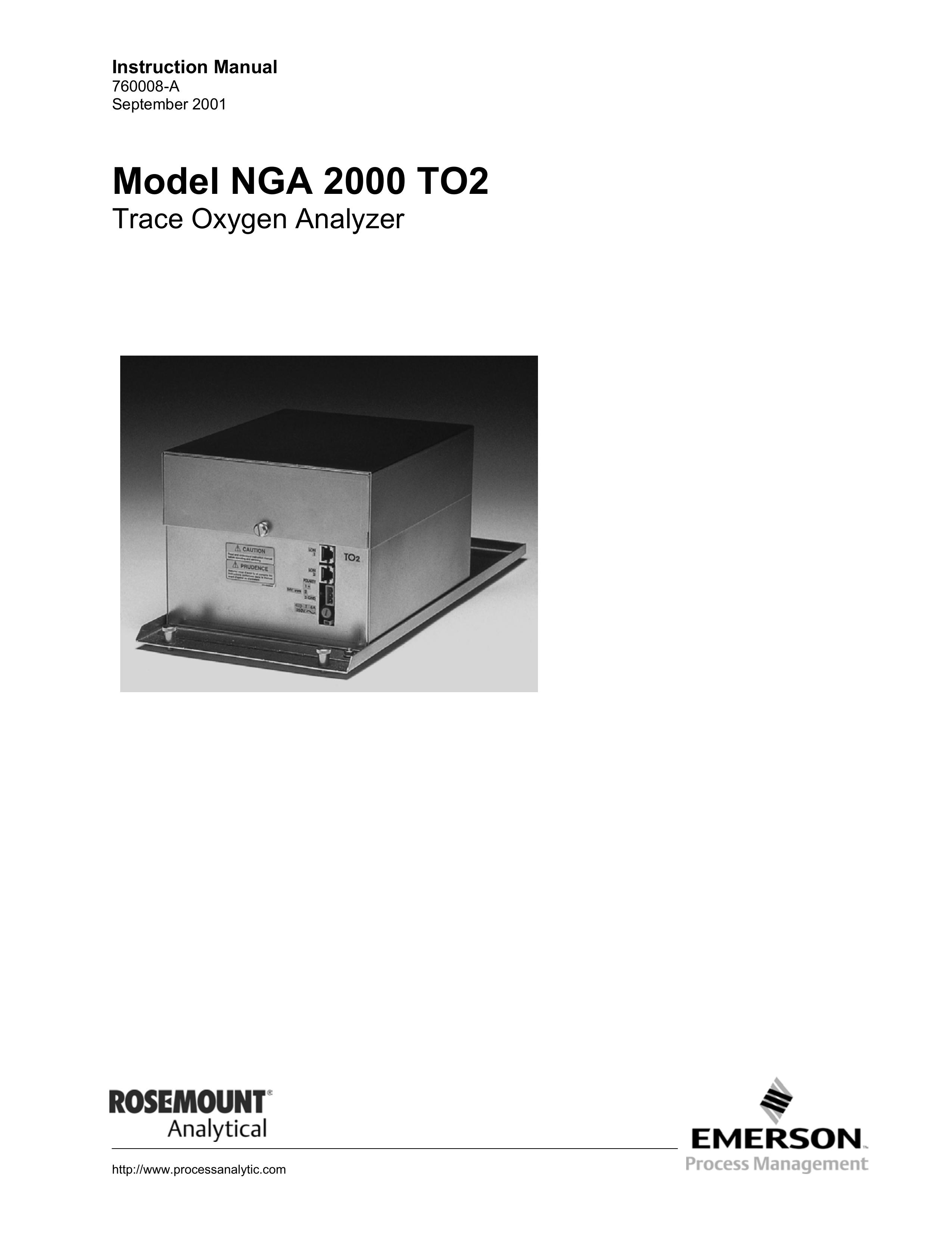 Emerson NGA 2000 TO2 Respiratory Product User Manual