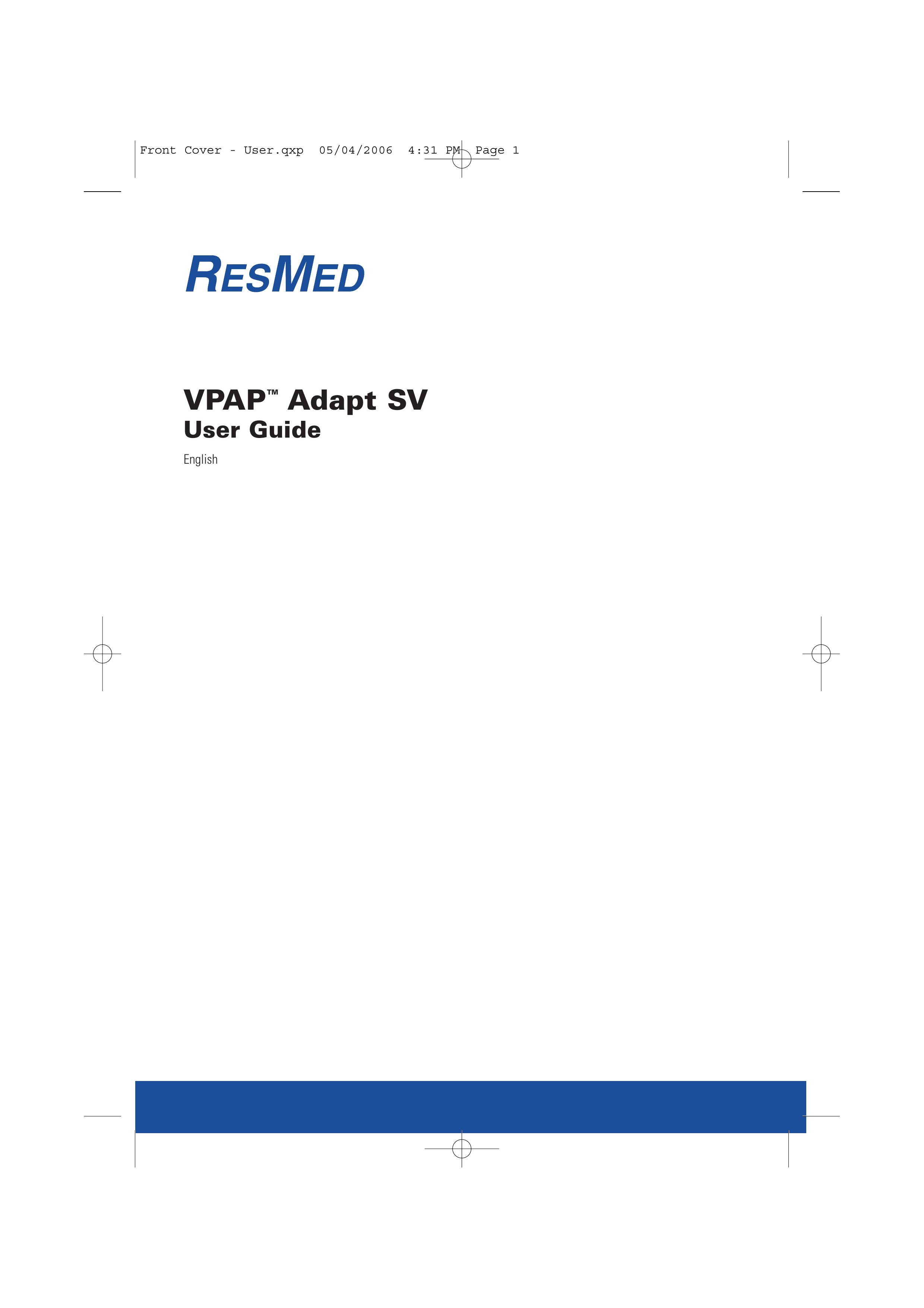 ResMed Adapt SV System Respiratory Product User Manual
