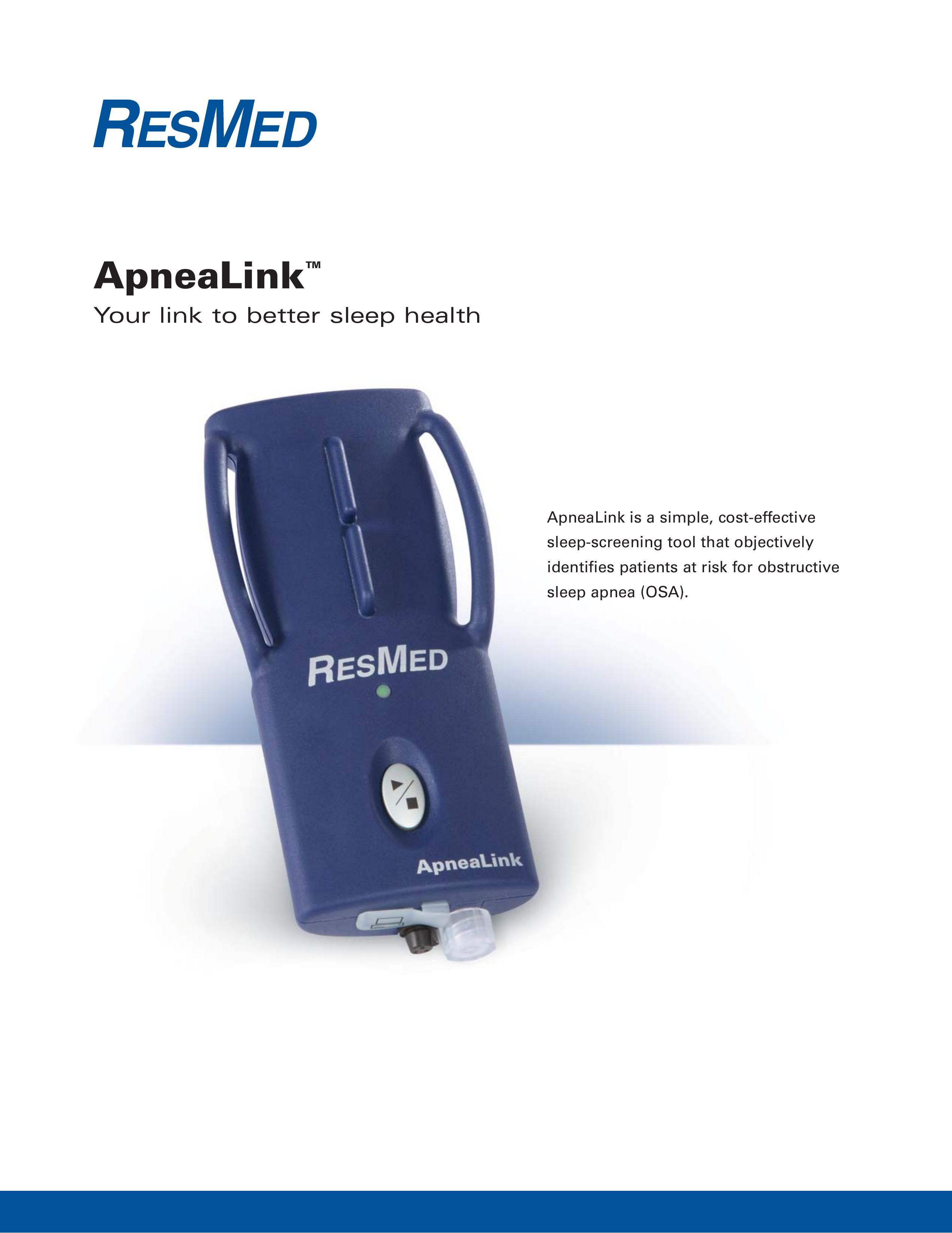ResMed ApneaLink Respiratory Product User Manual