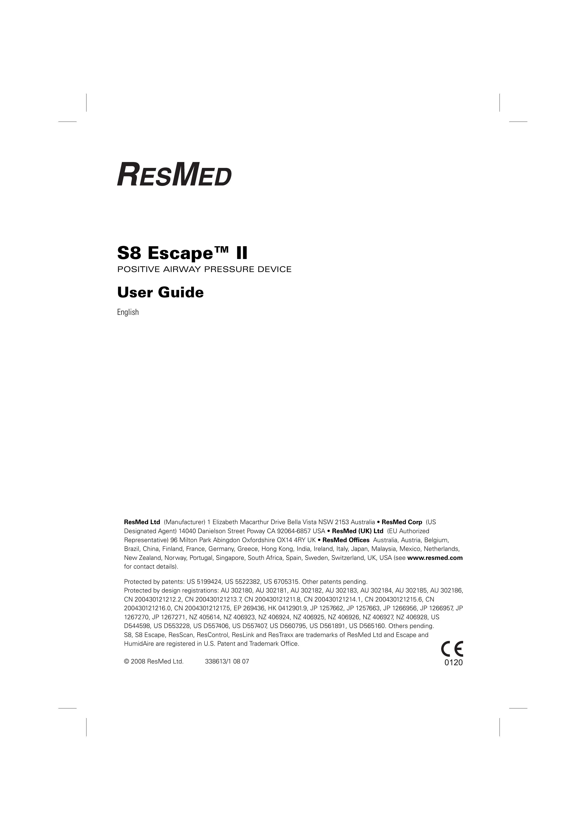 ResMed S8 Escape II Respiratory Product User Manual