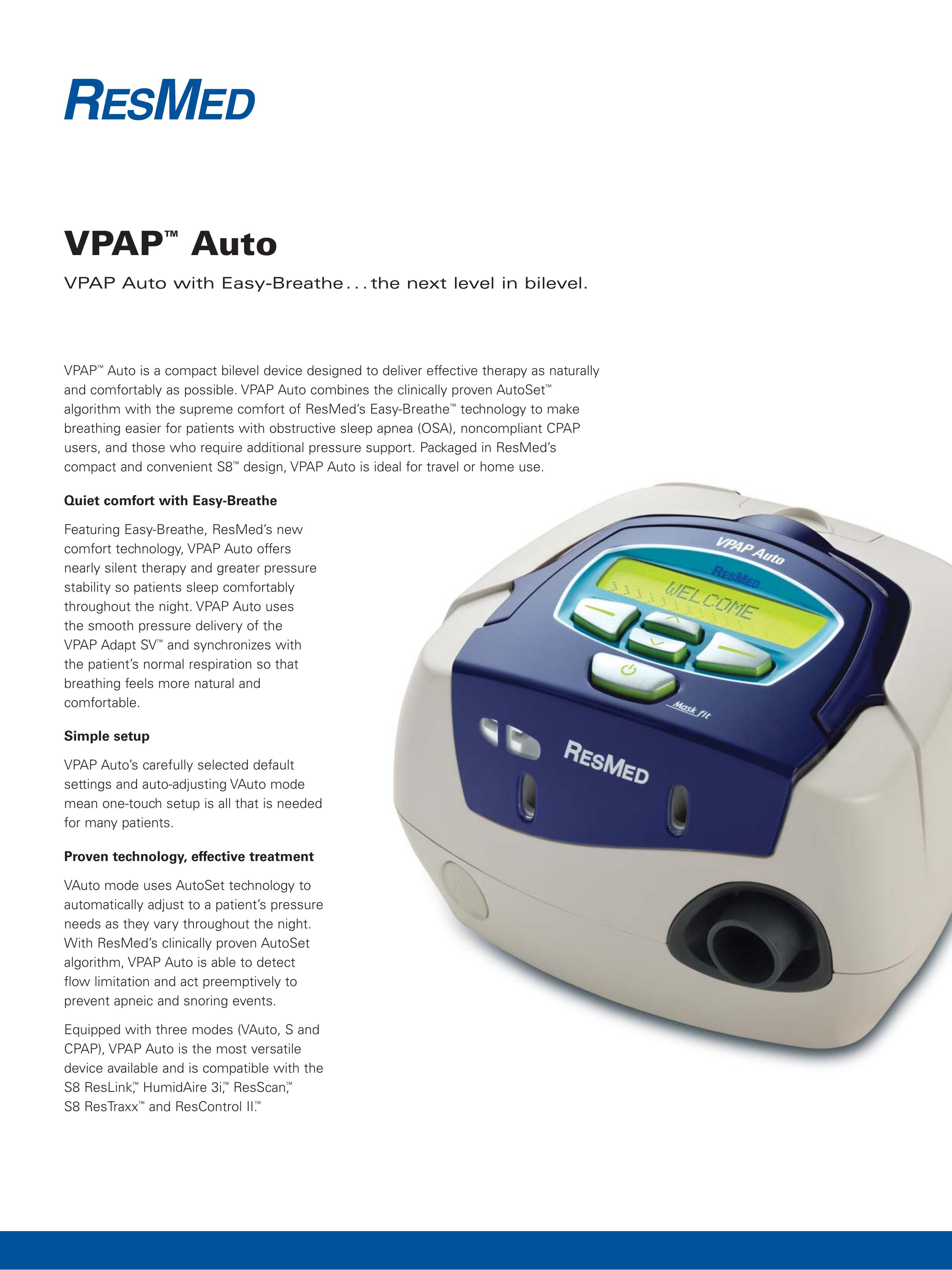 ResMed VPAP Auto Respiratory Product User Manual