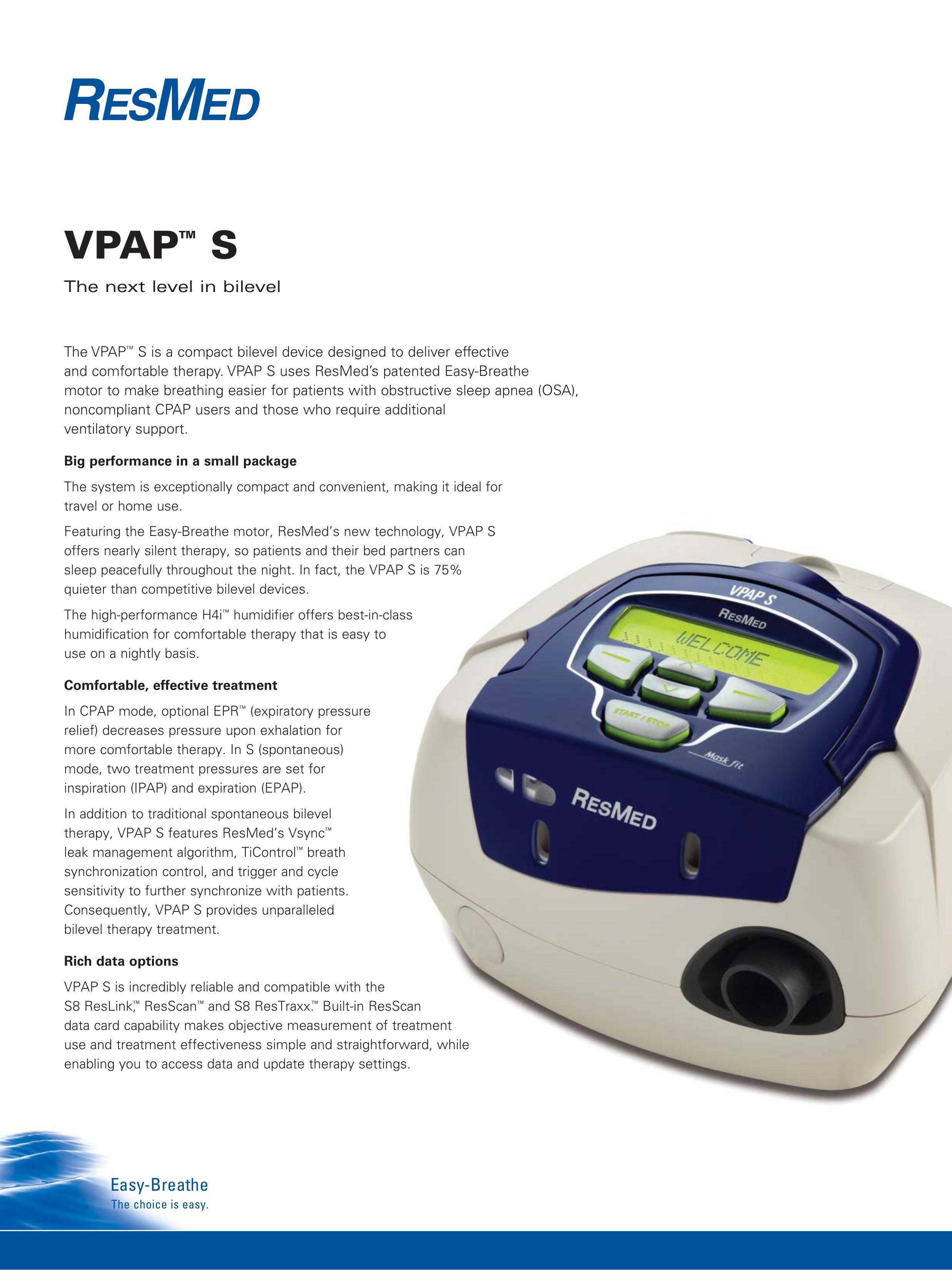 ResMed VPAP S Respiratory Product User Manual