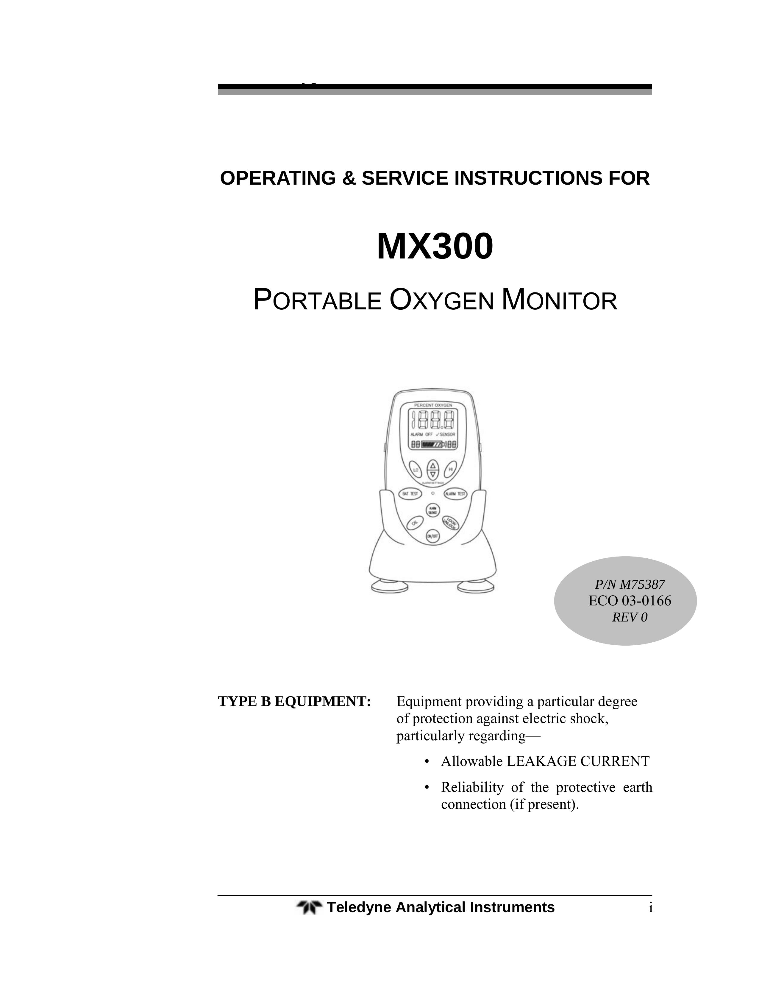 Teledyne MX300 Respiratory Product User Manual