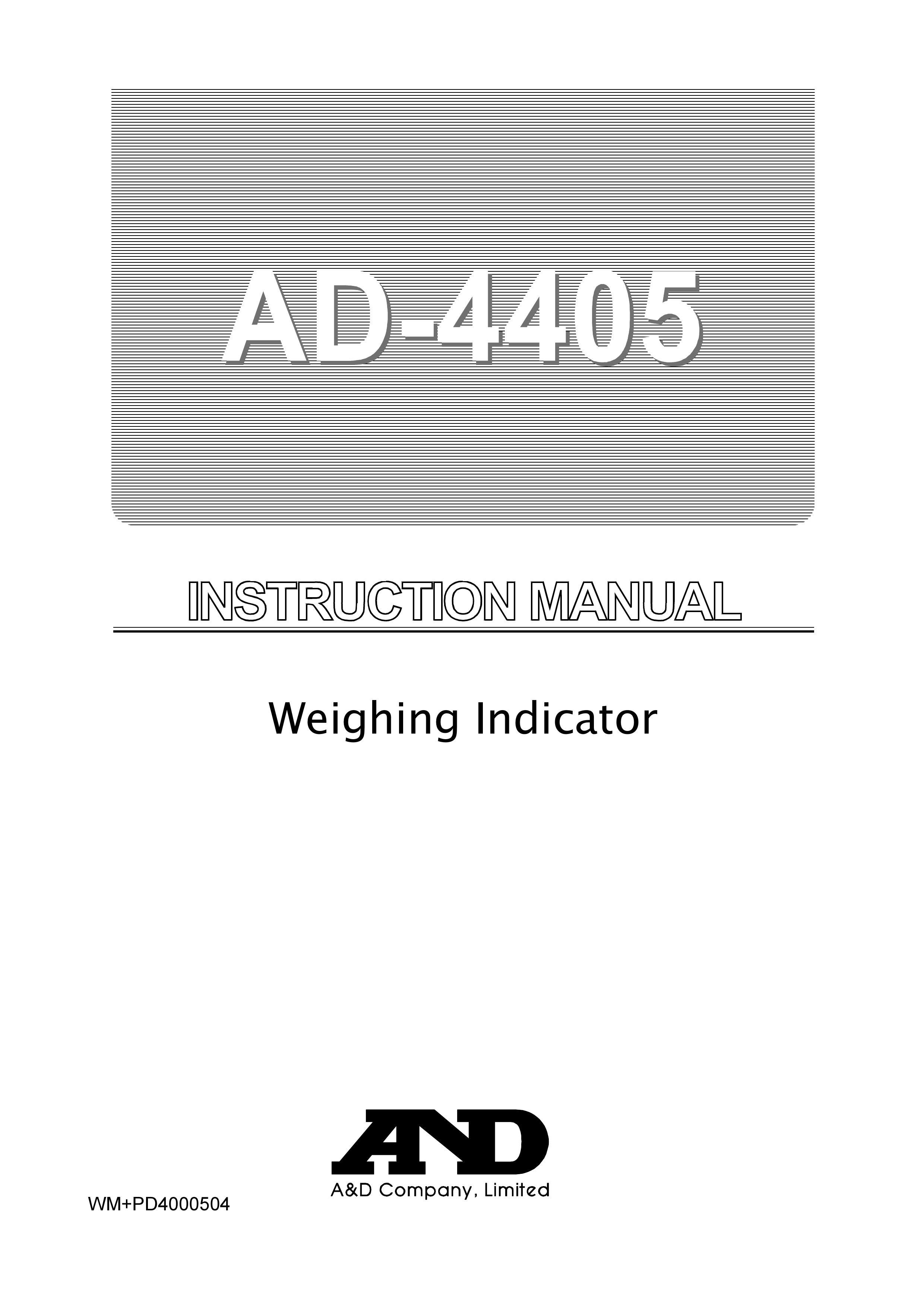 A&D AD-4405 Scale User Manual