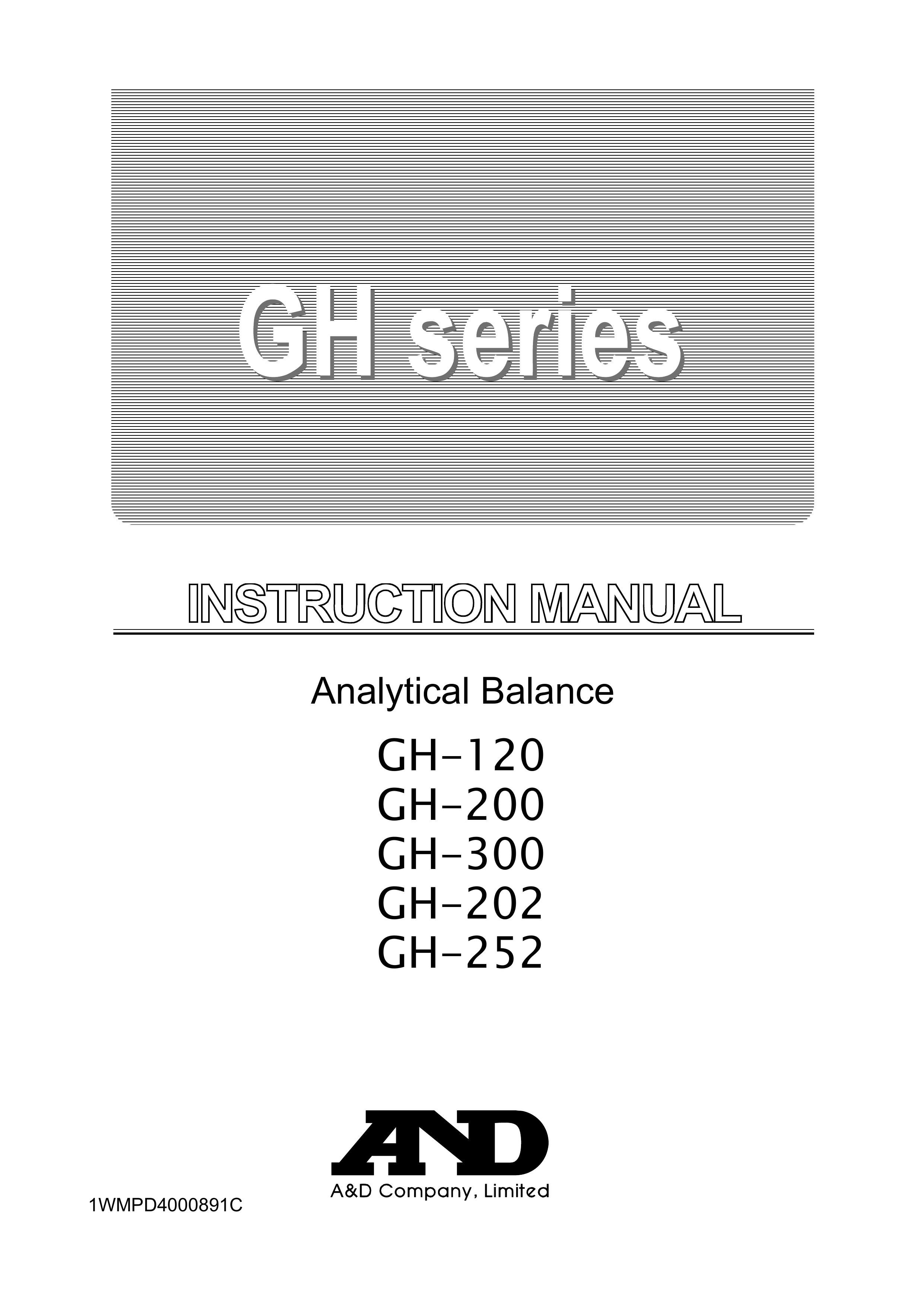 A&D GH-120/GH-200/GH-300/GH-202/GH-252 Scale User Manual