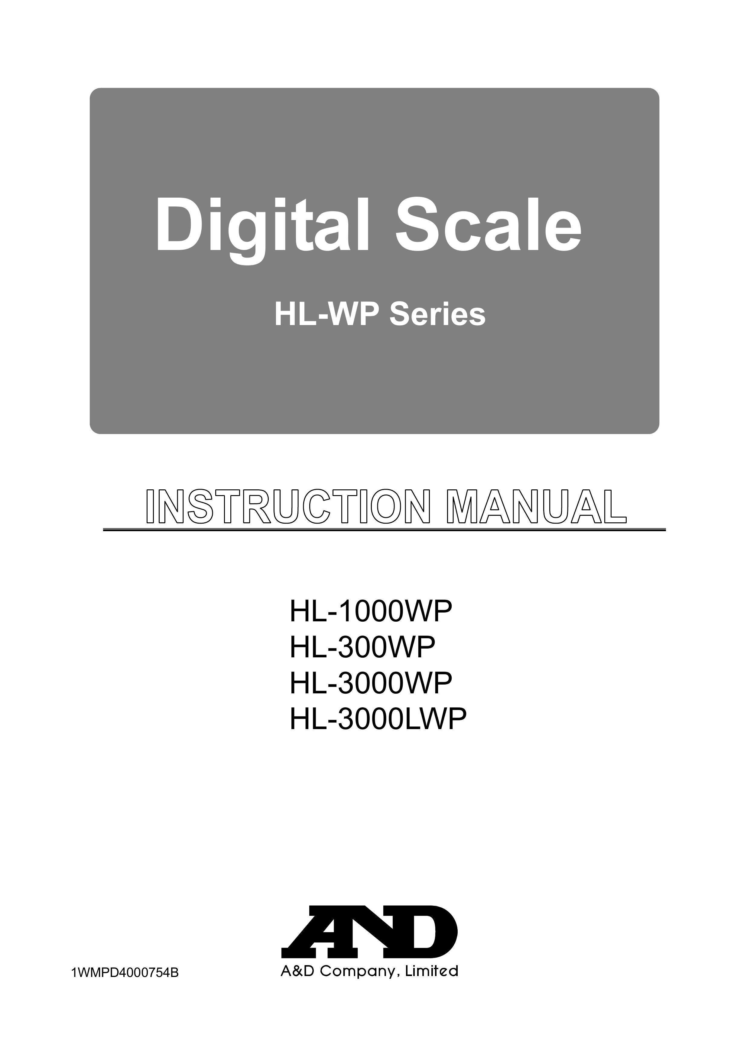 A&D HL-1000WP Scale User Manual