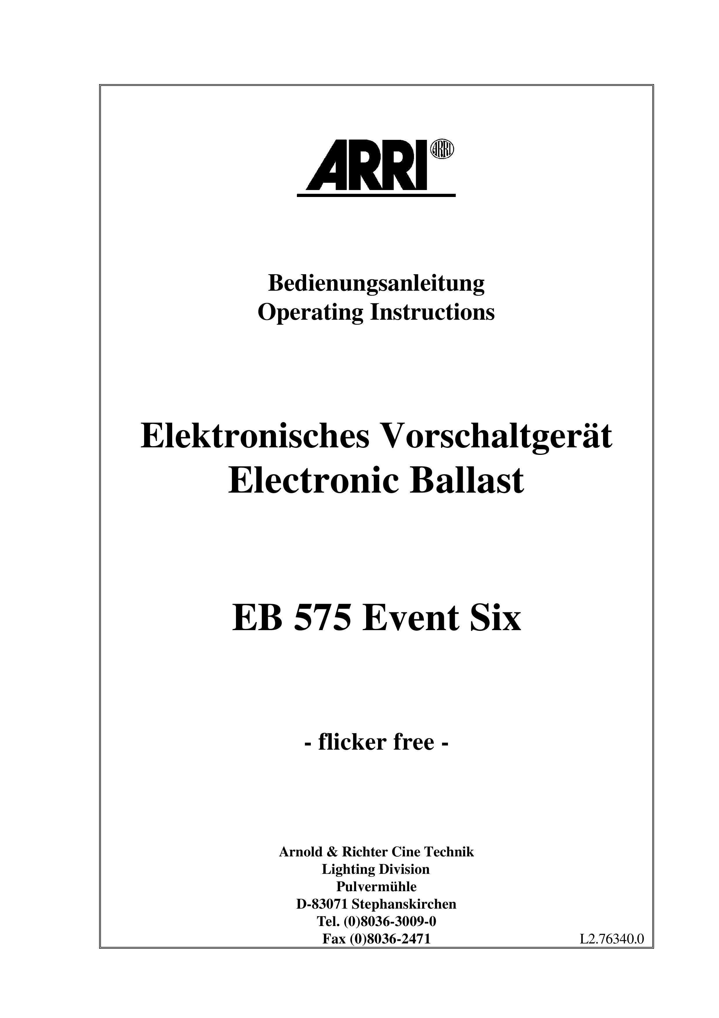 ARRI EB 575 Scale User Manual