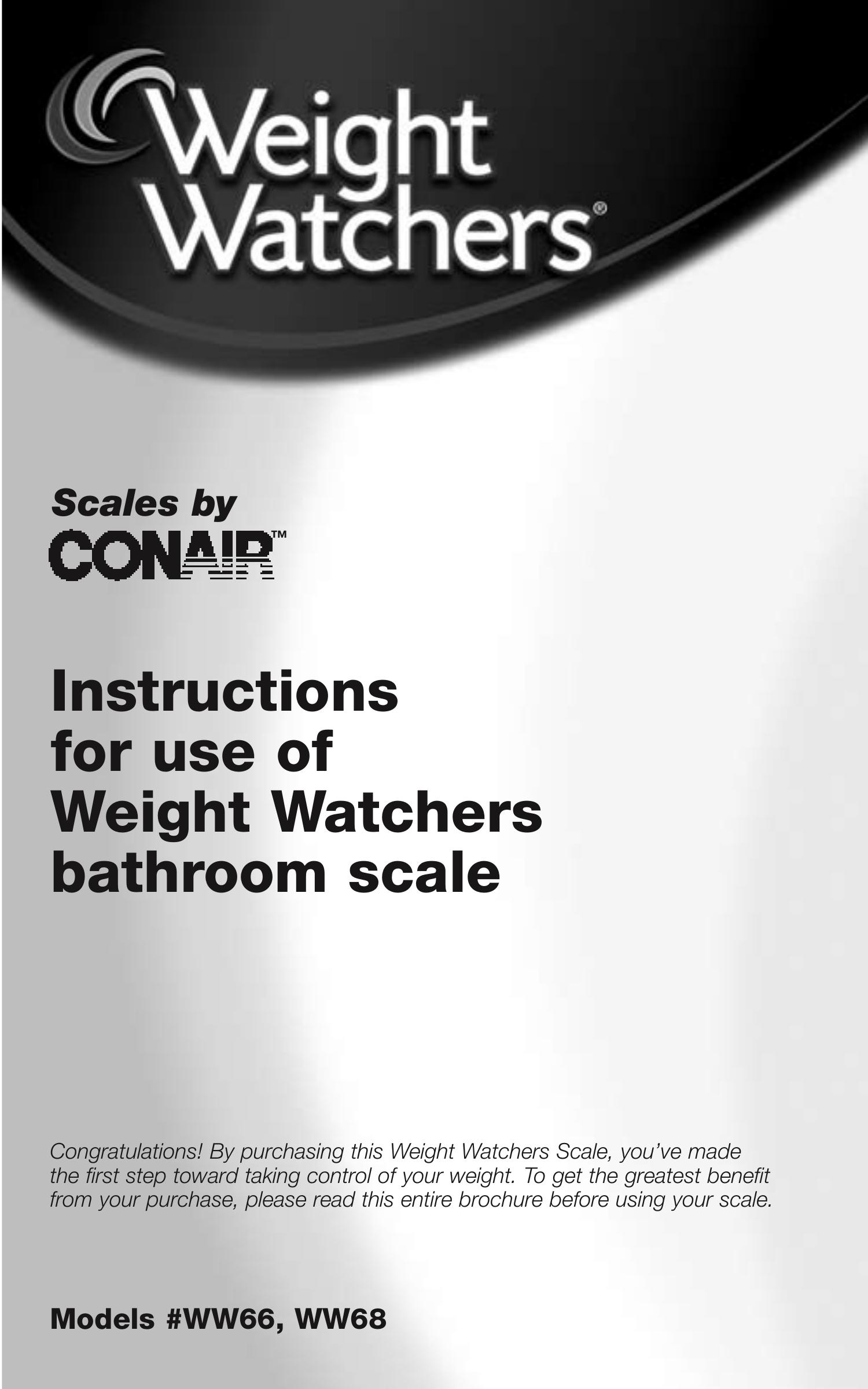 Conair WW66 Scale User Manual