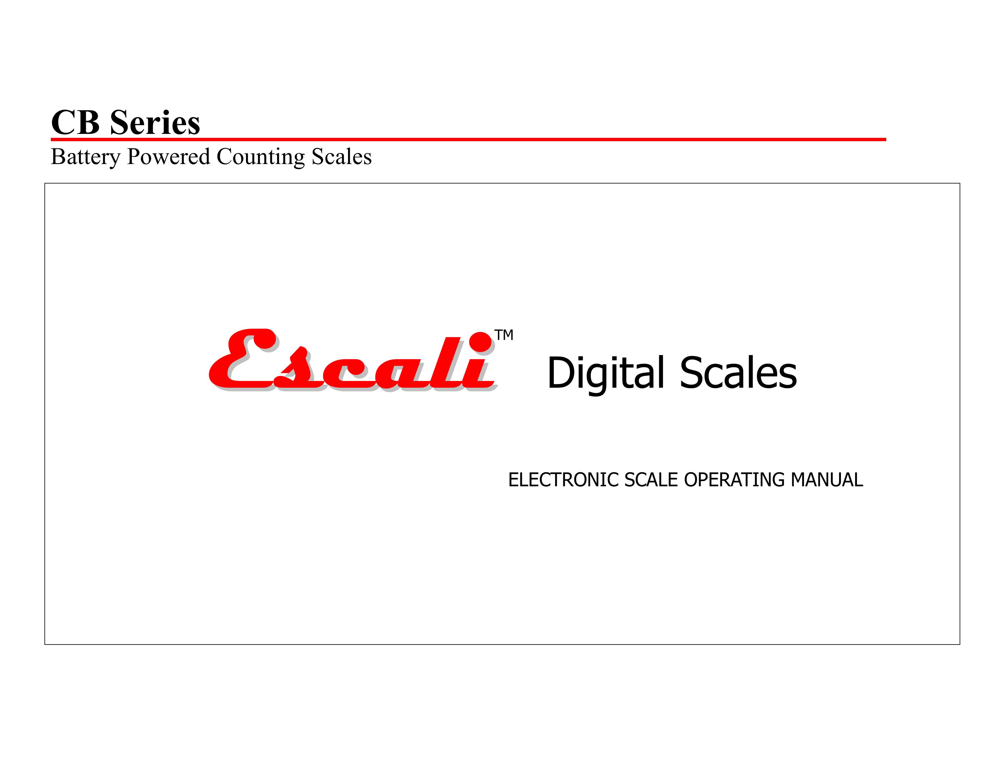 Escali E30CBB Scale User Manual