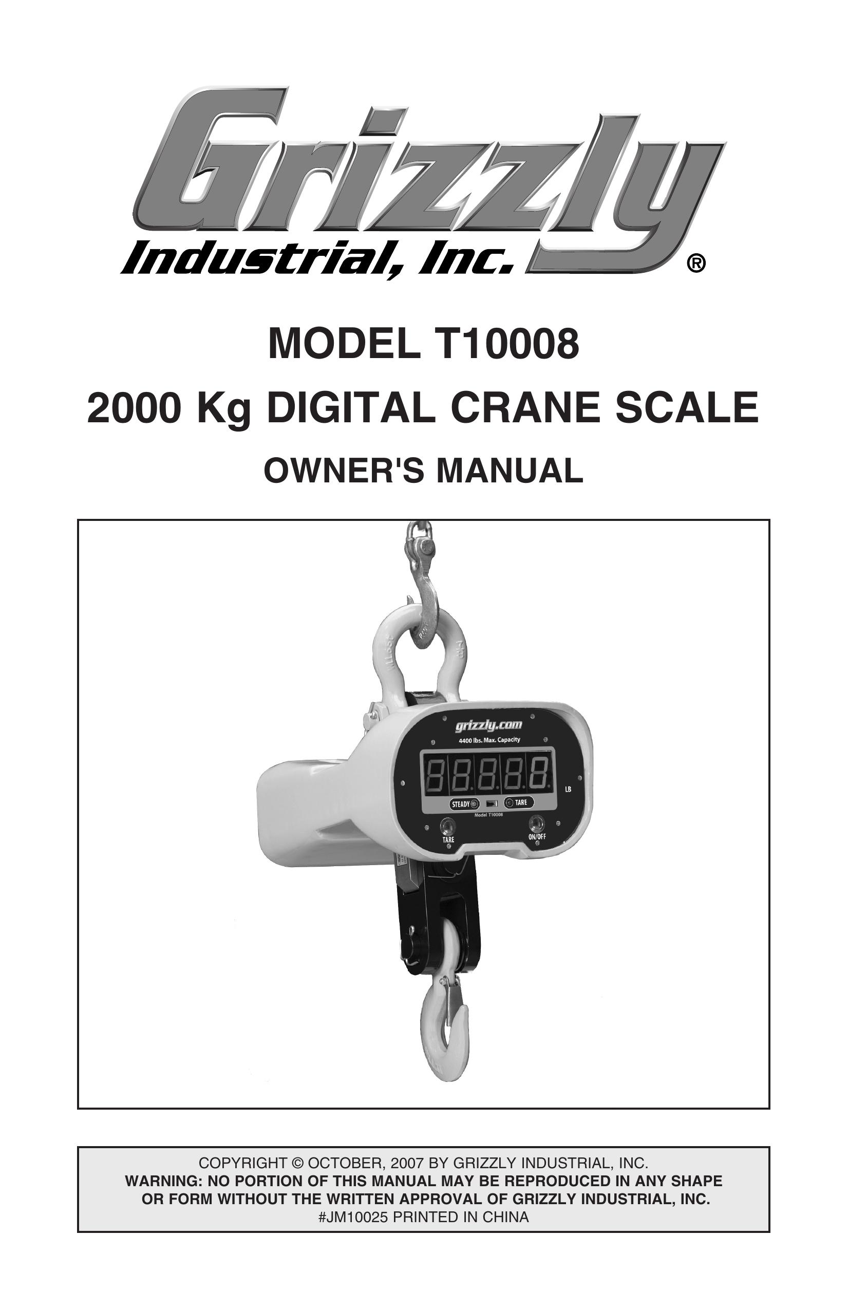 Grizzly T10008 Scale User Manual