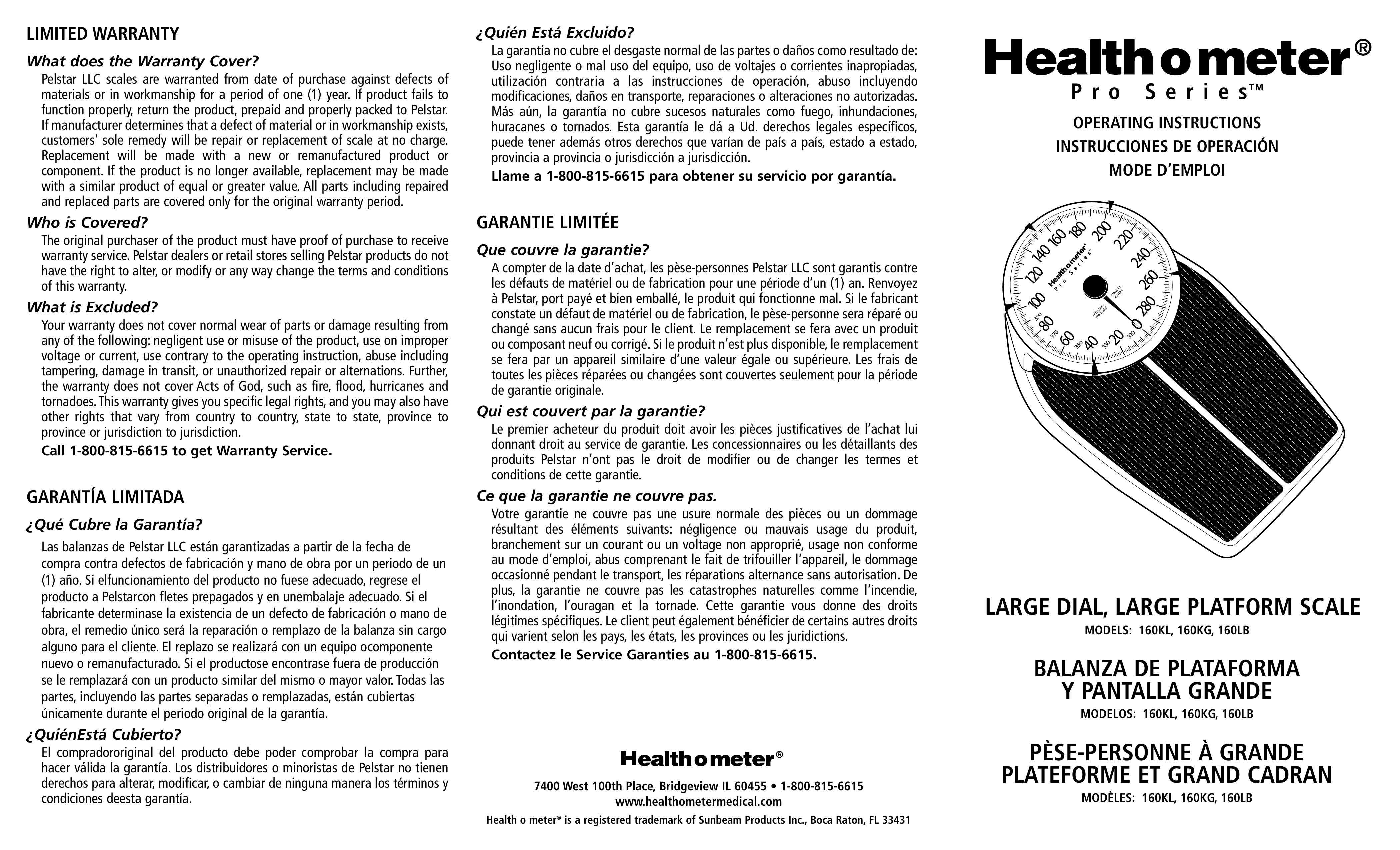 Health O Meter 160KG Scale User Manual