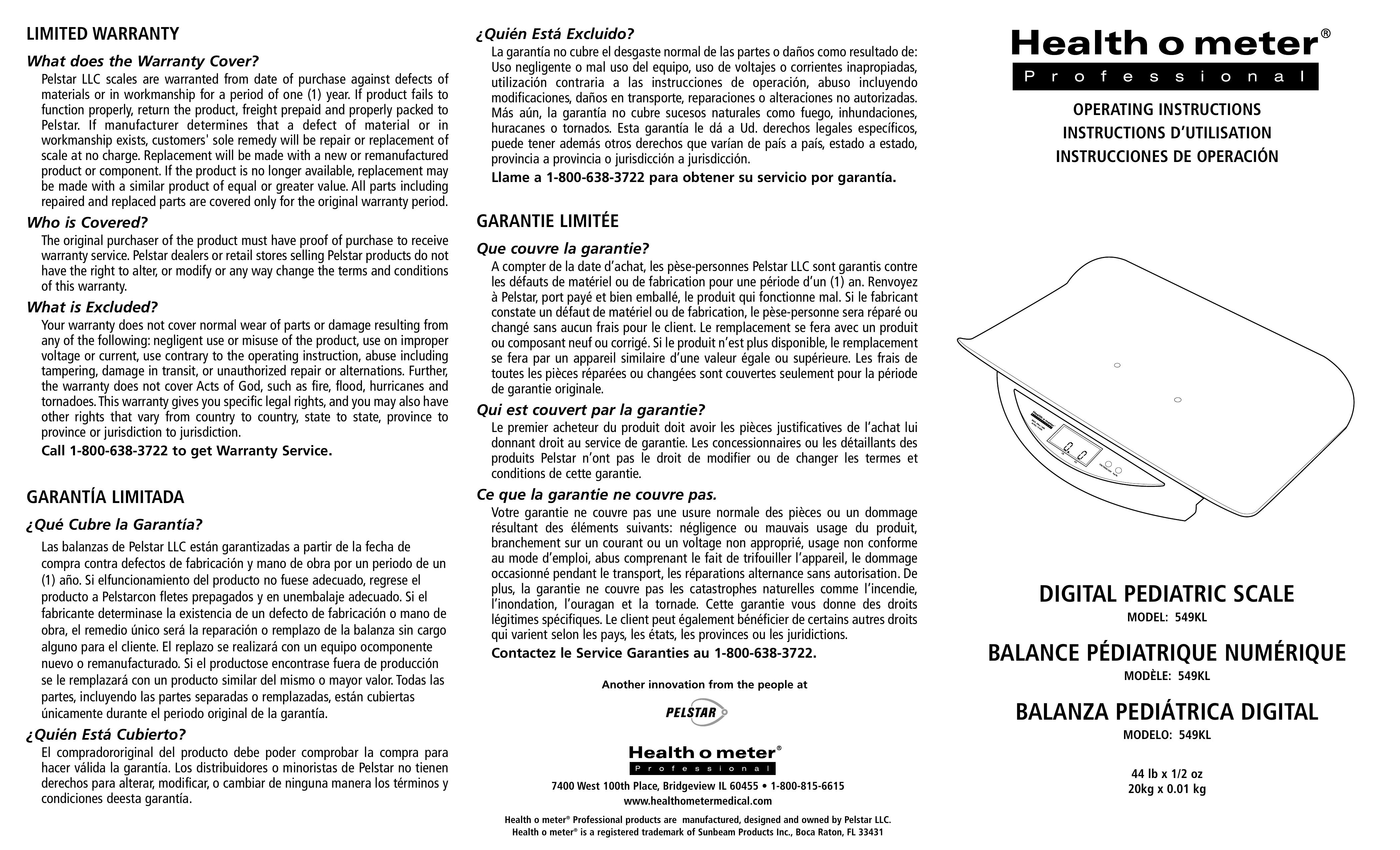 Health O Meter 549KL Scale User Manual