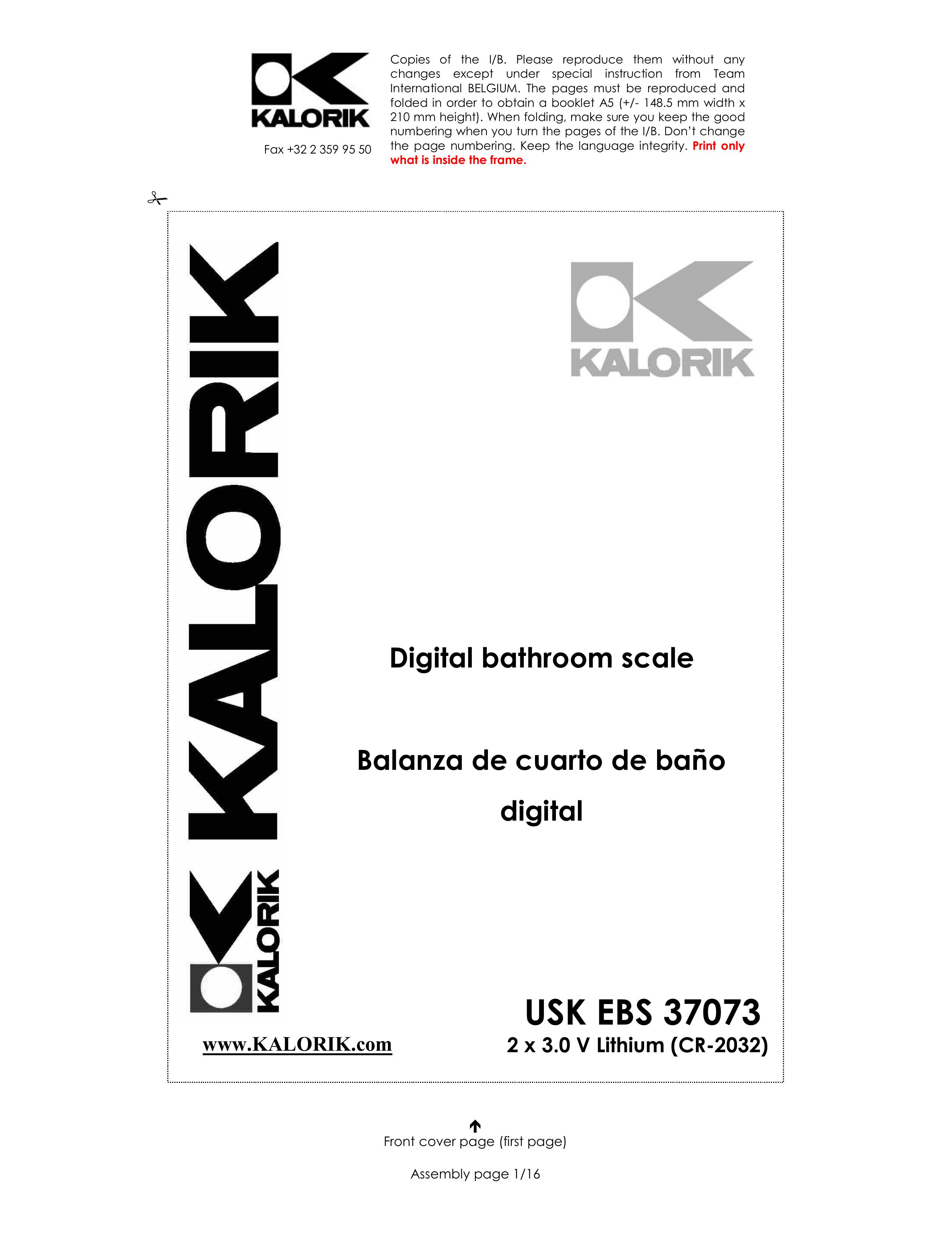 Kalorik USK EBS 37073 Scale User Manual