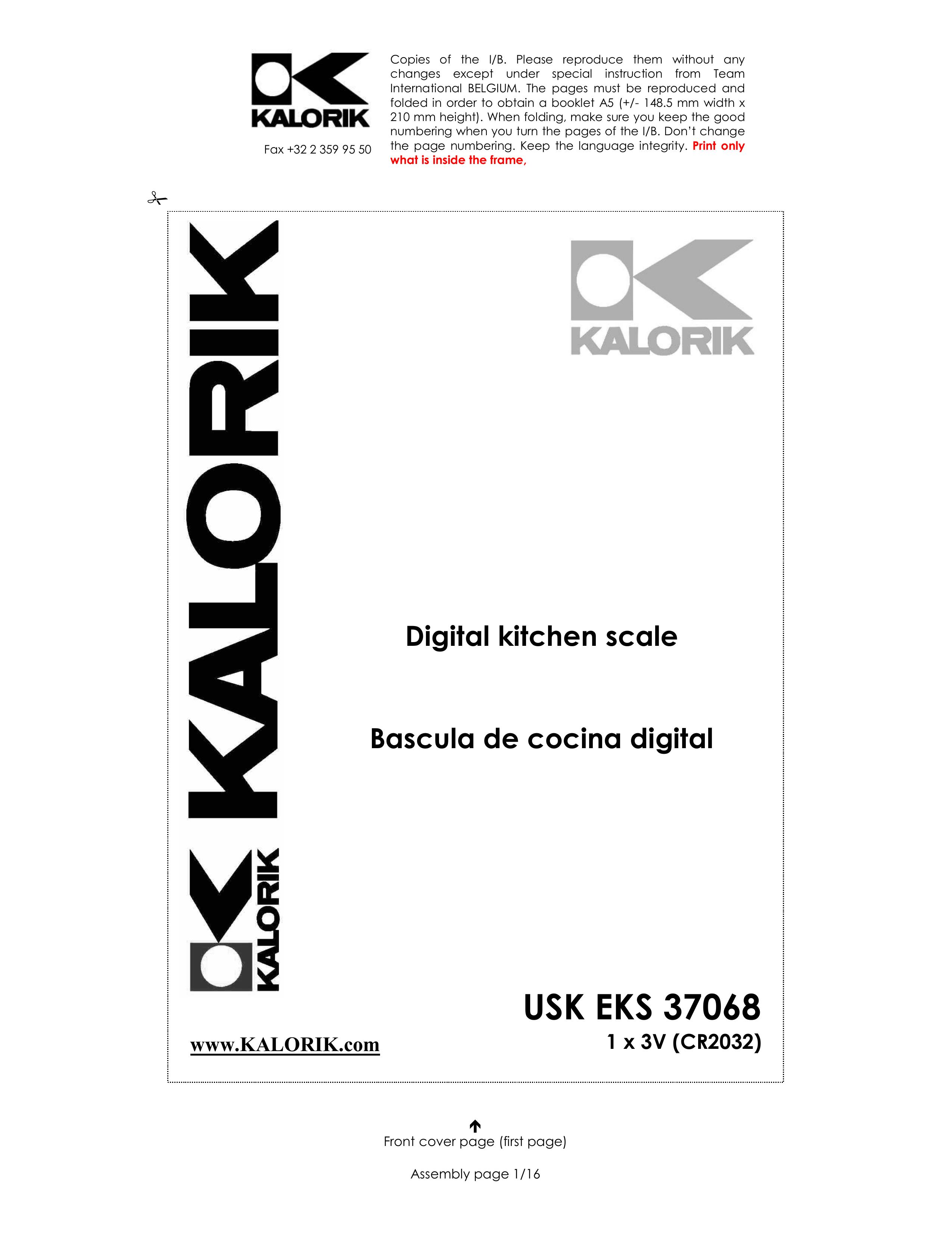 Kalorik USK EKS 37068 Scale User Manual