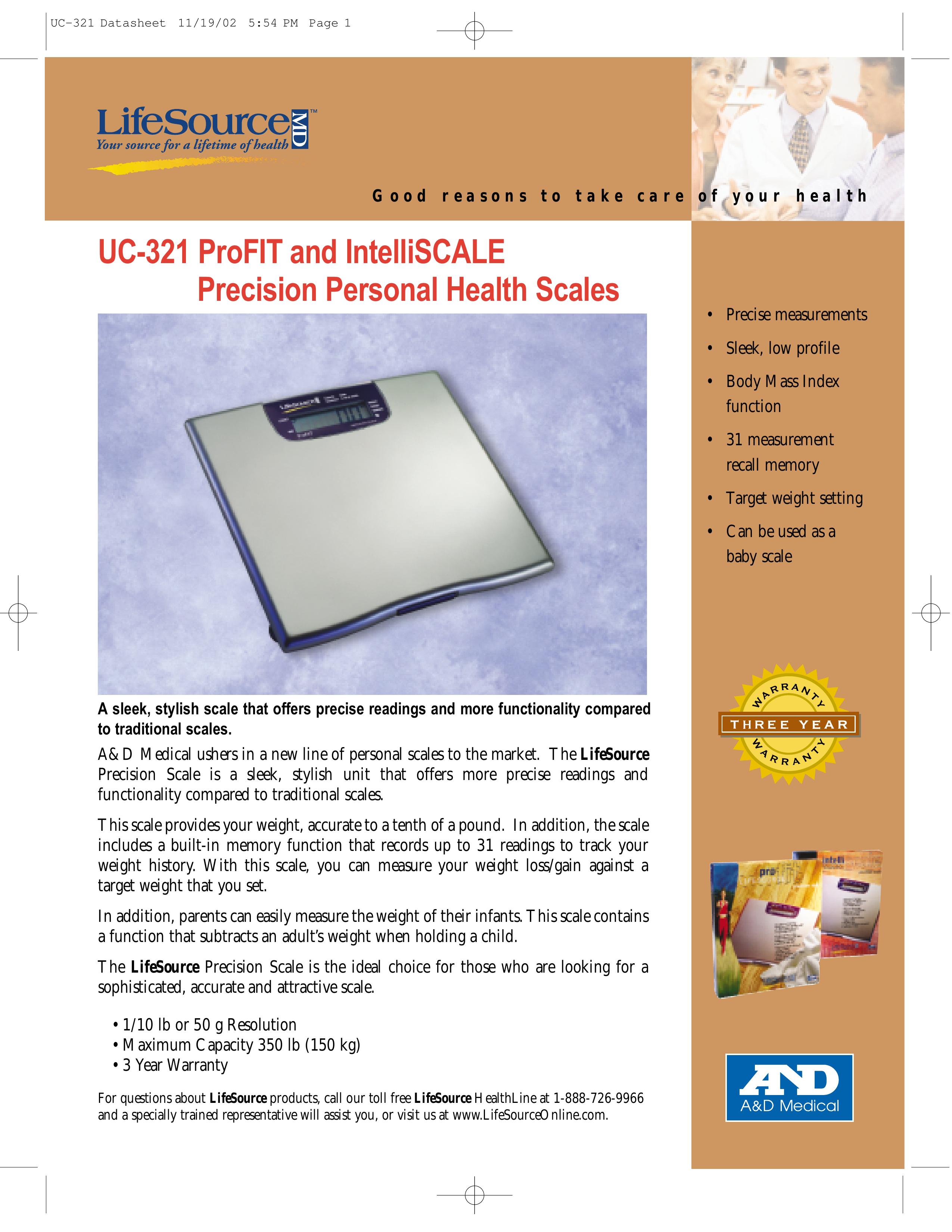LifeSource UC-321 Scale User Manual