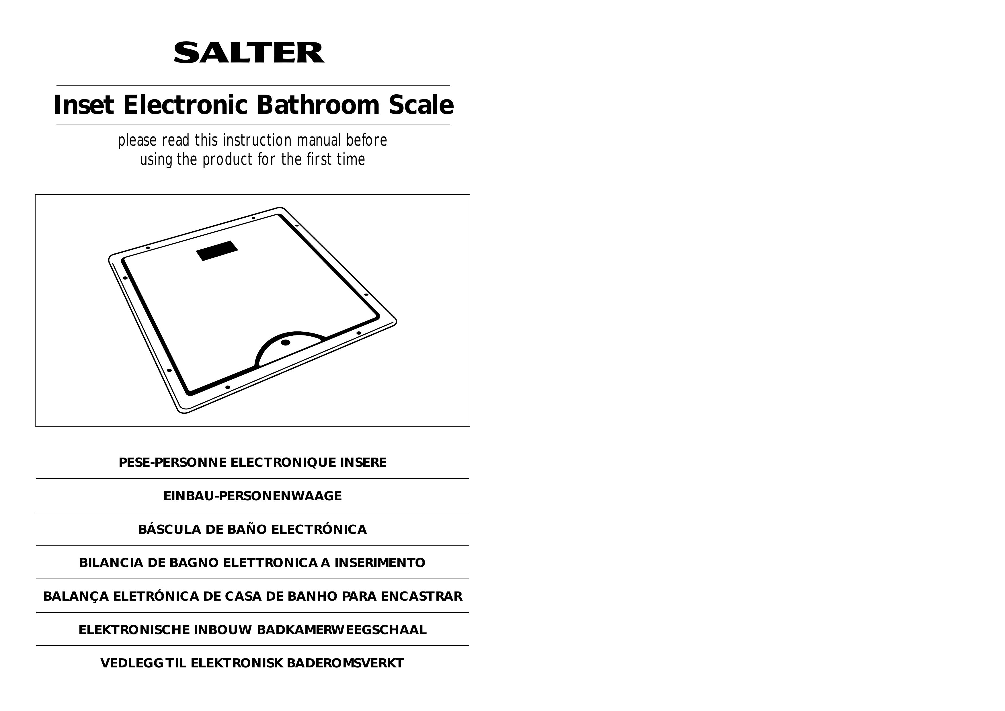 Salter Housewares Inset Electronic Bathroom Scale Scale User Manual
