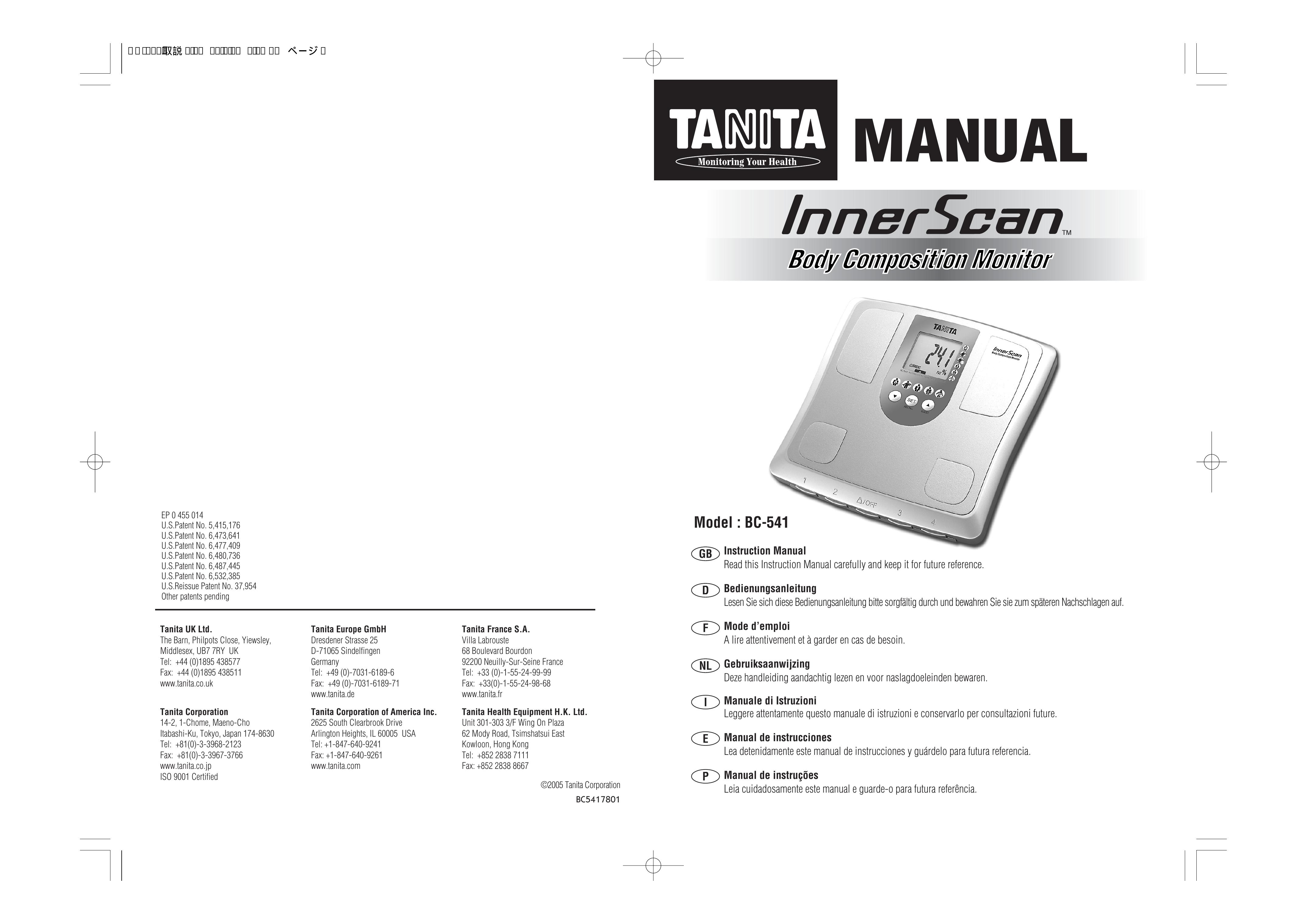 Tanita BC-541 Scale User Manual