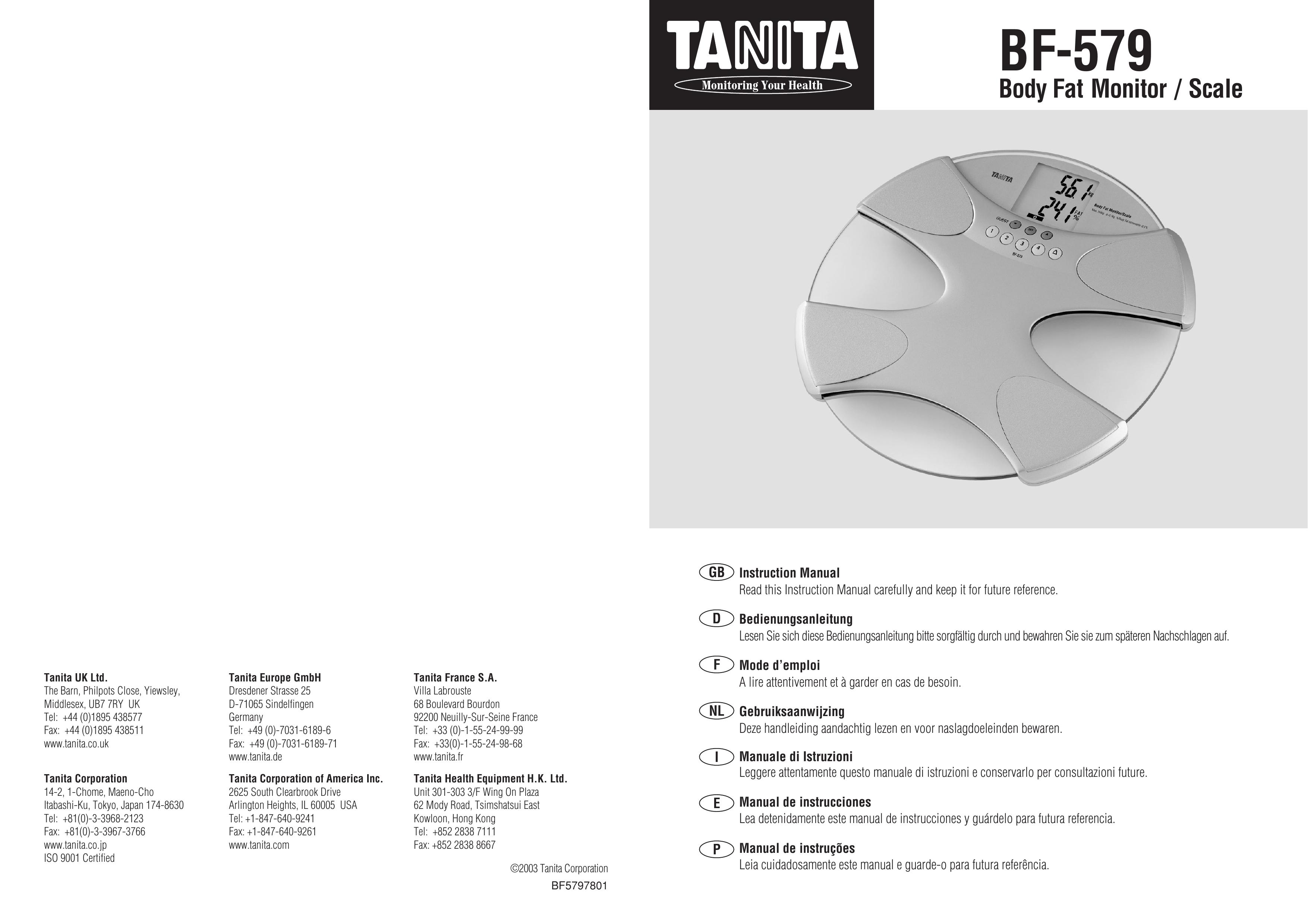 Tanita BF-579 Scale User Manual
