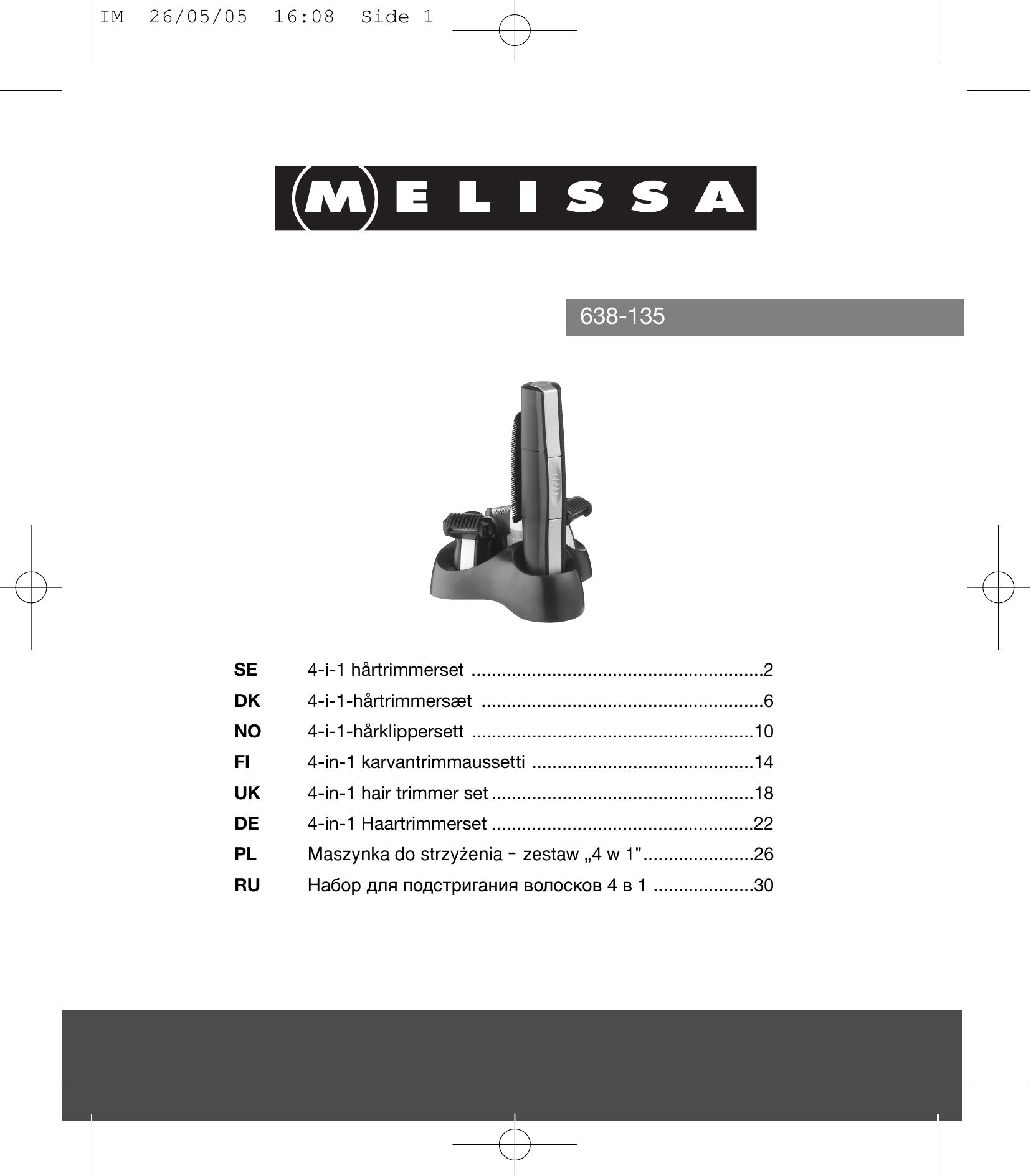 Melissa 638-135 Skin Care Product User Manual