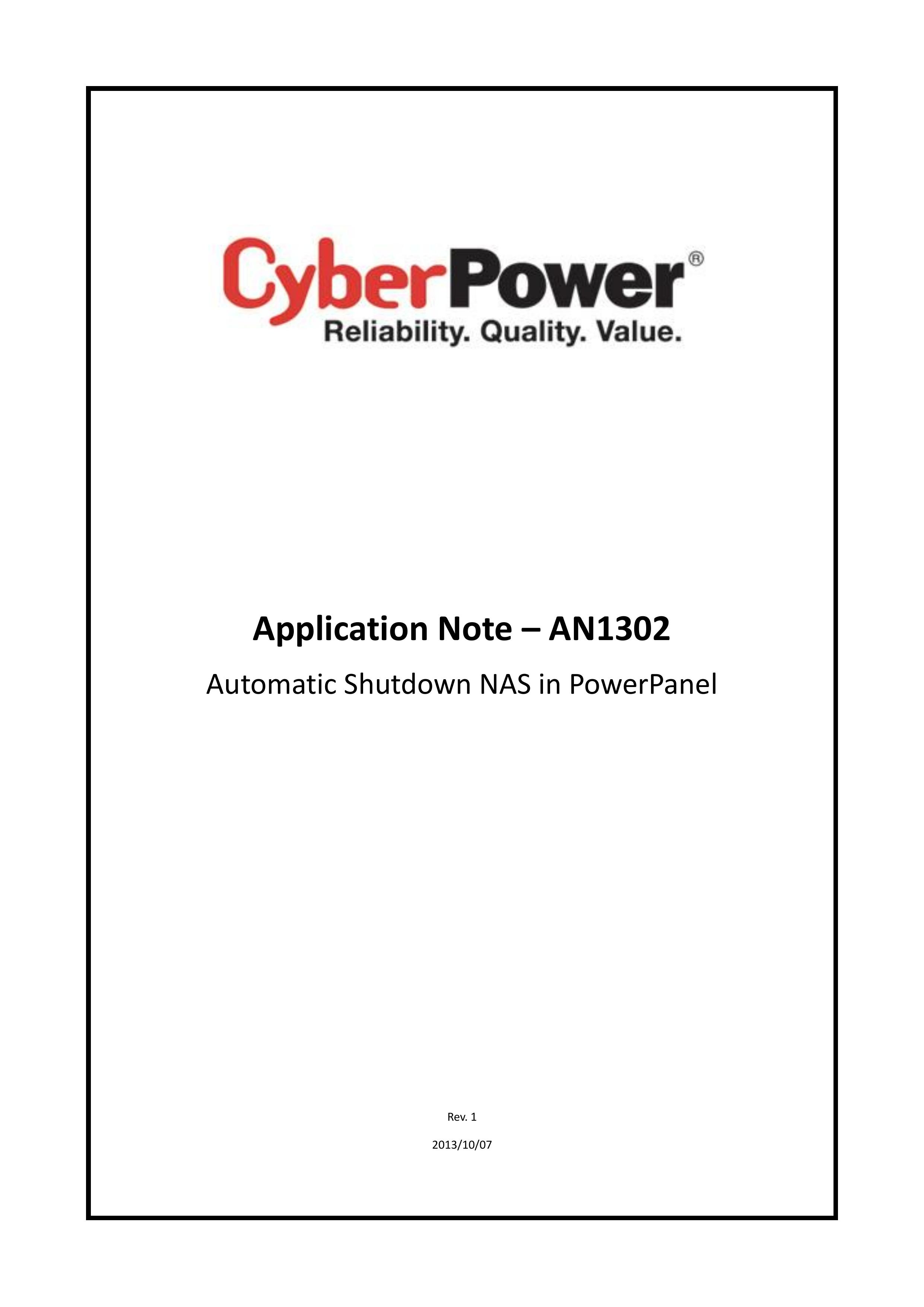 CyberPower AN1302 Sleep Apnea Machine User Manual