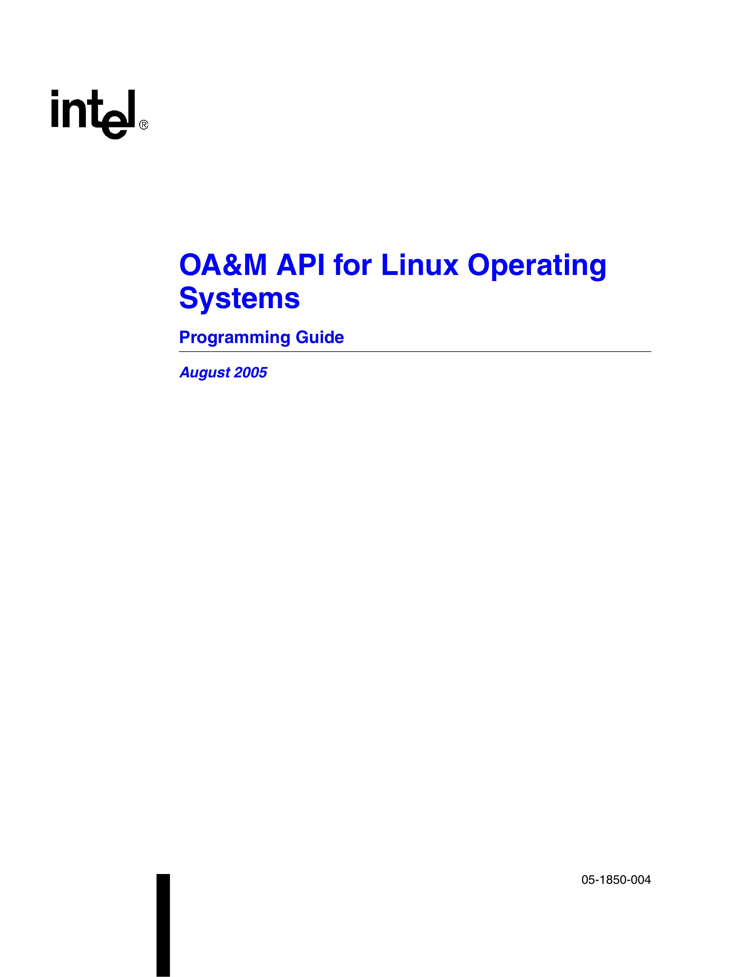 Intel OA&M API for Linux Operating Sleep Apnea Machine User Manual
