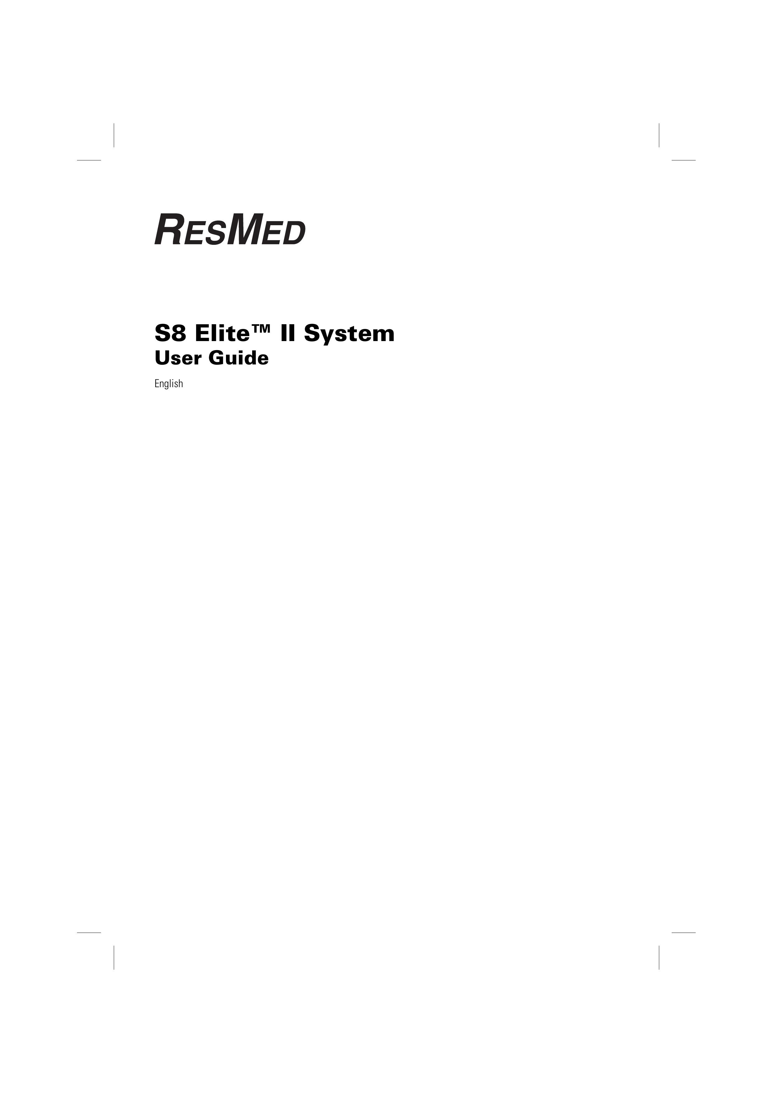 ResMed 338425/1 Sleep Apnea Machine User Manual