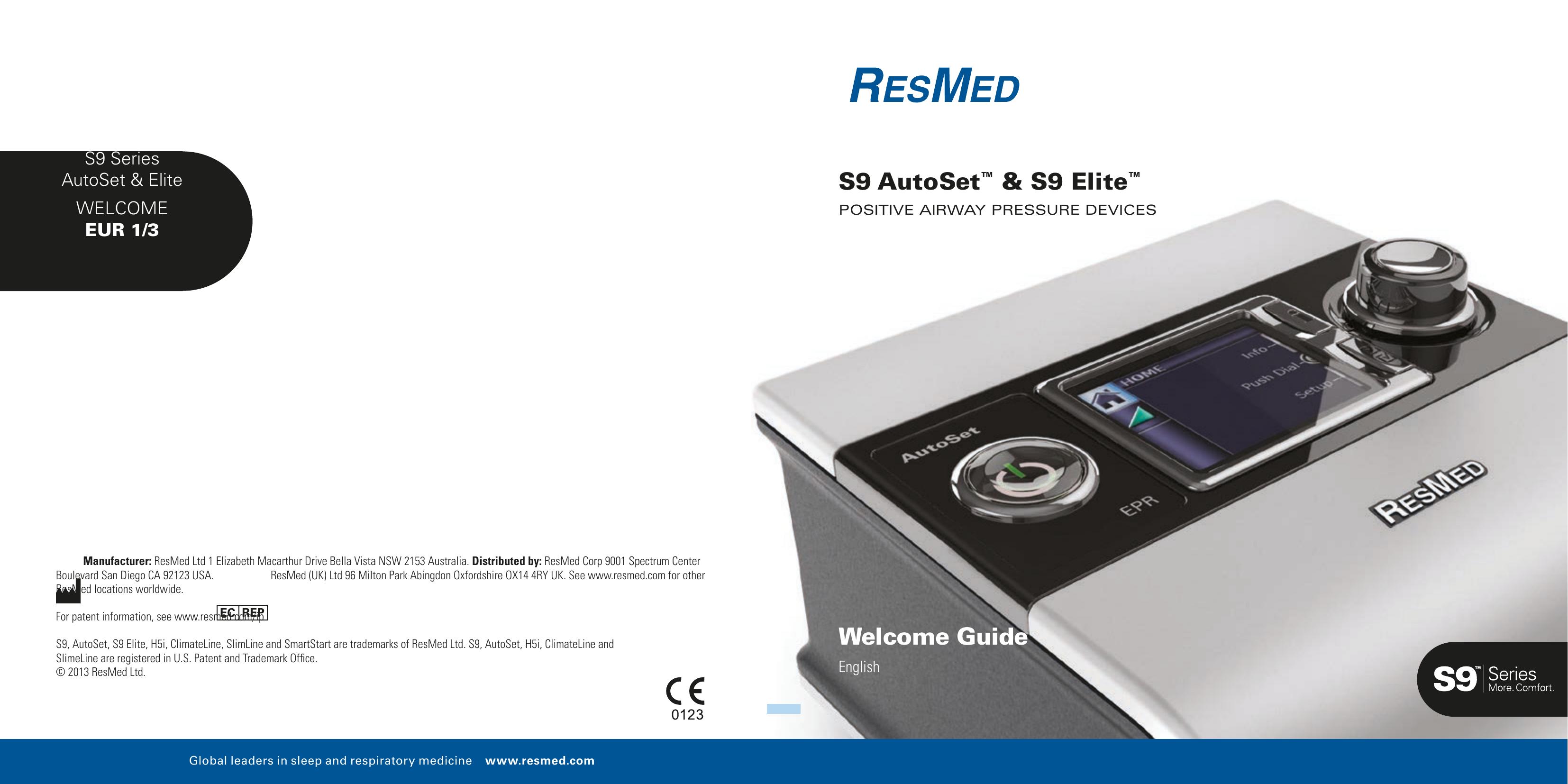 ResMed S9 Elite Sleep Apnea Machine User Manual